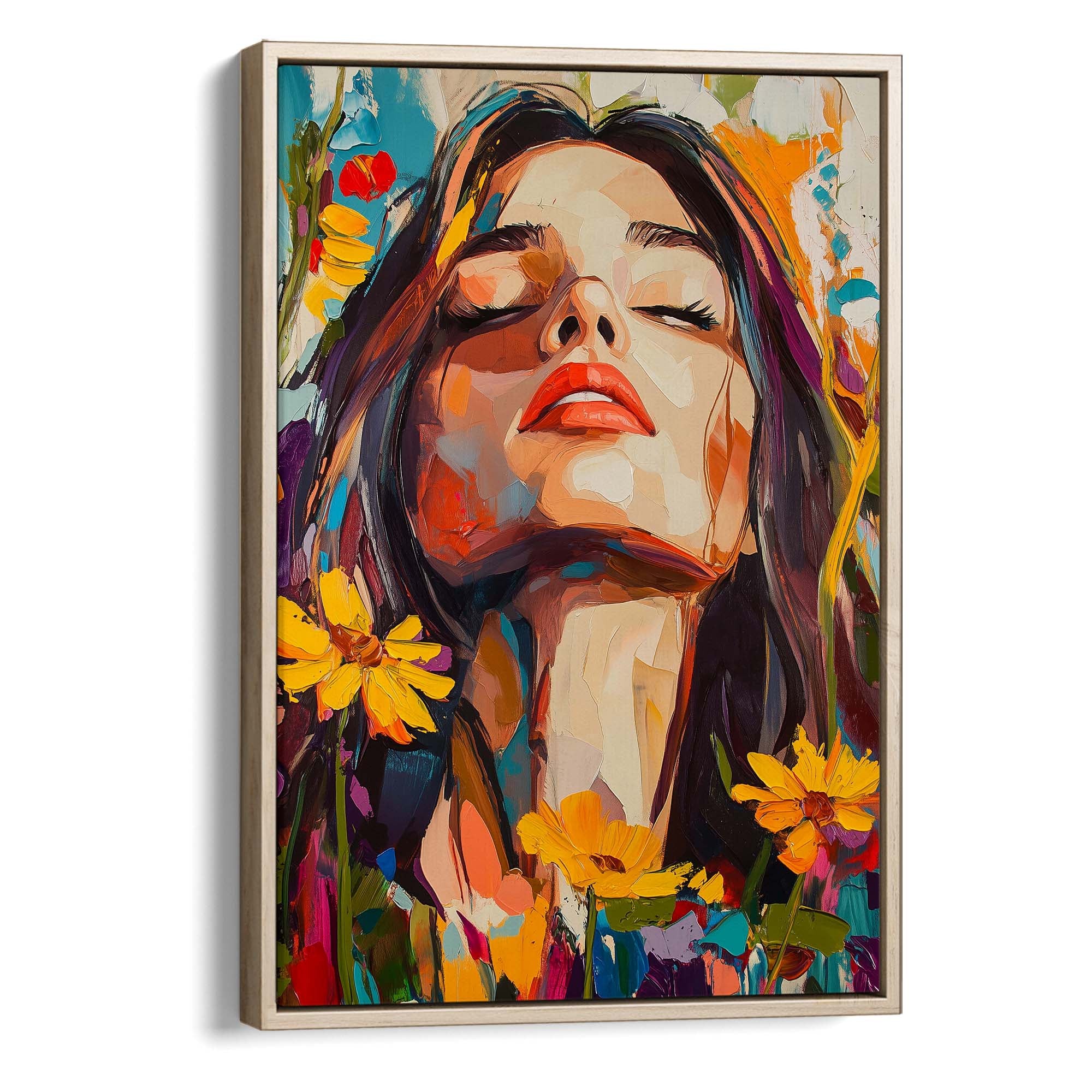 Head in the Flowers Canvas Print Canvas Art Wildfrog Art