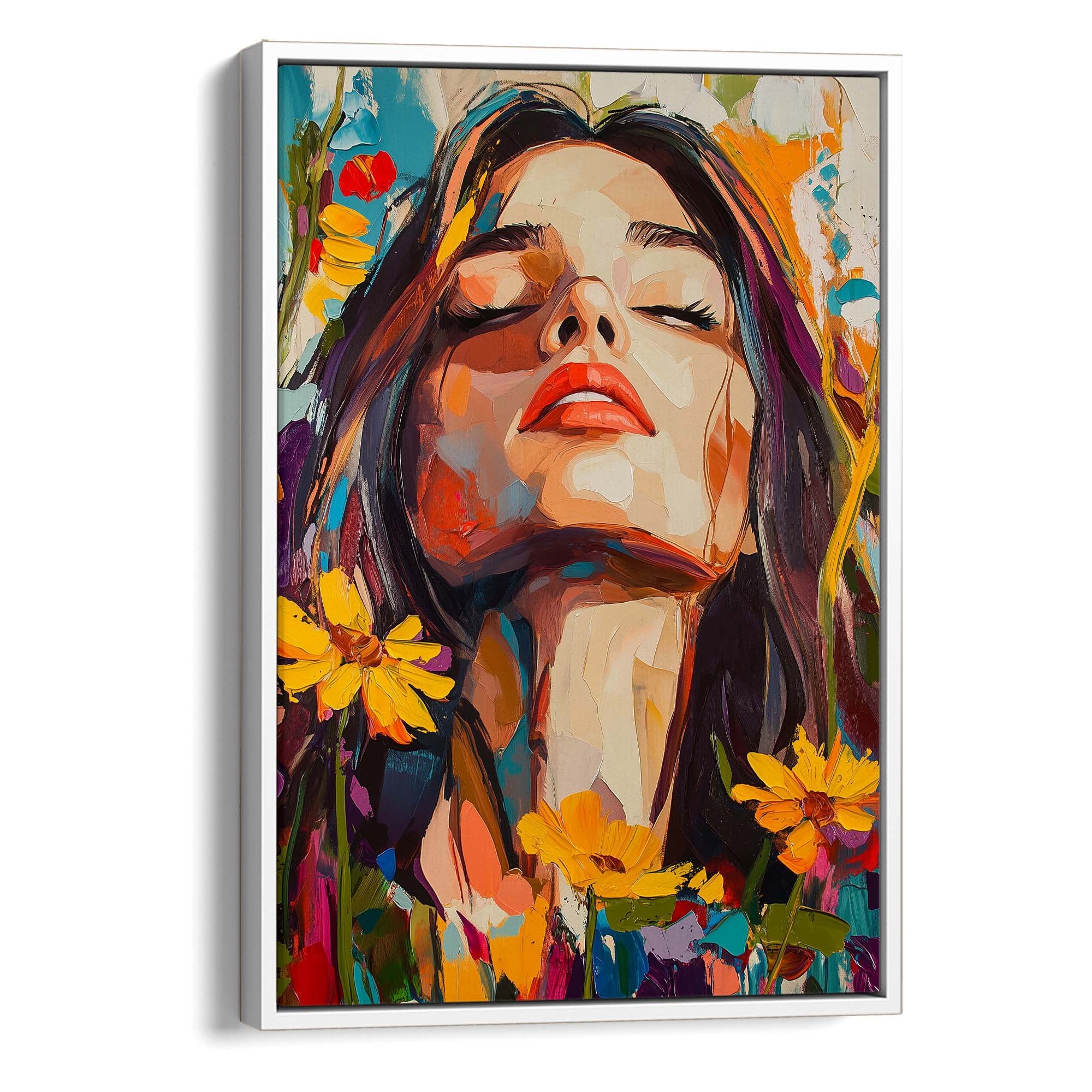 Head in the Flowers Canvas Print Canvas Art Wildfrog Art