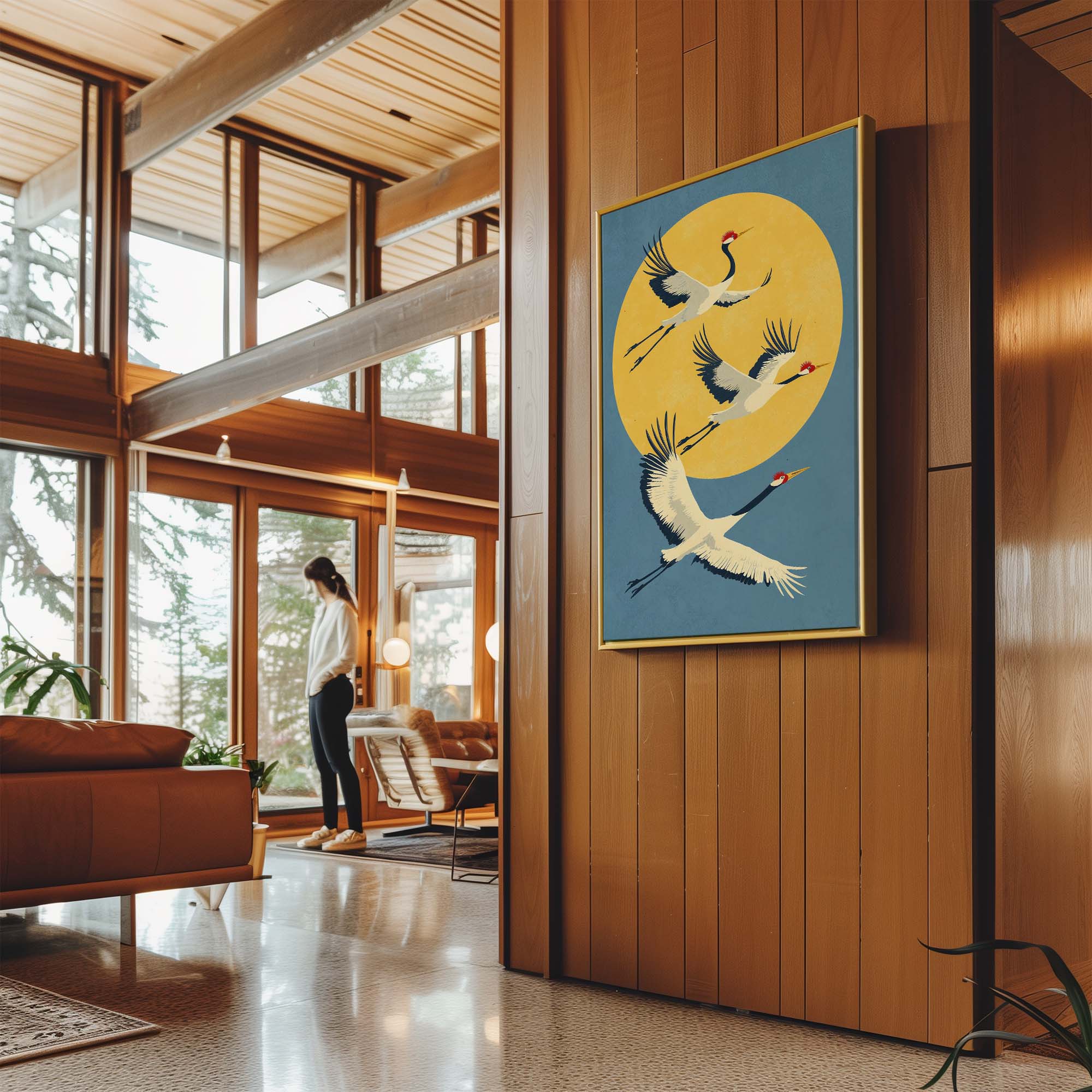 Japandi Cranes Canvas Print Canvas Art Wildfrog Art