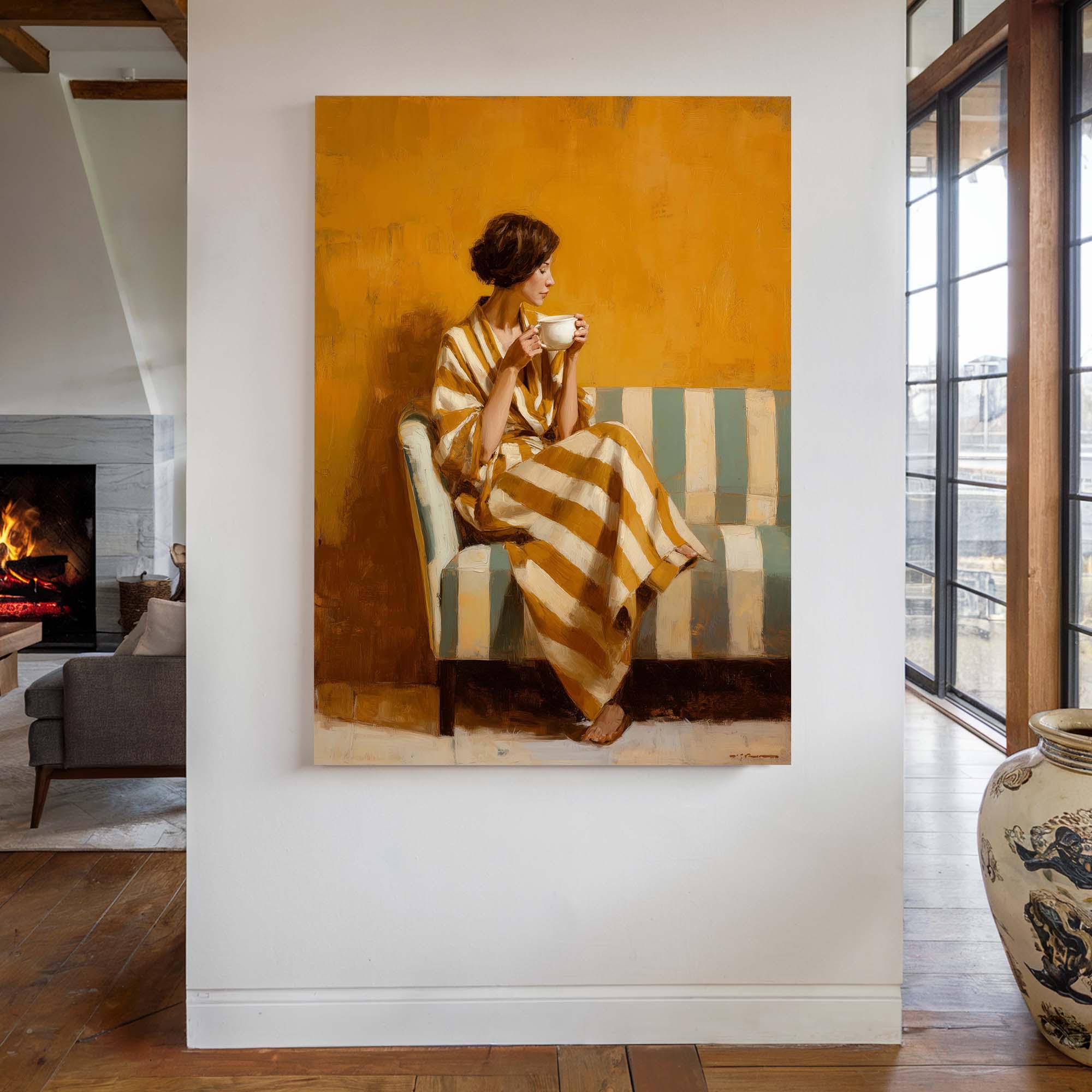 Lady in Stripes Canvas Print