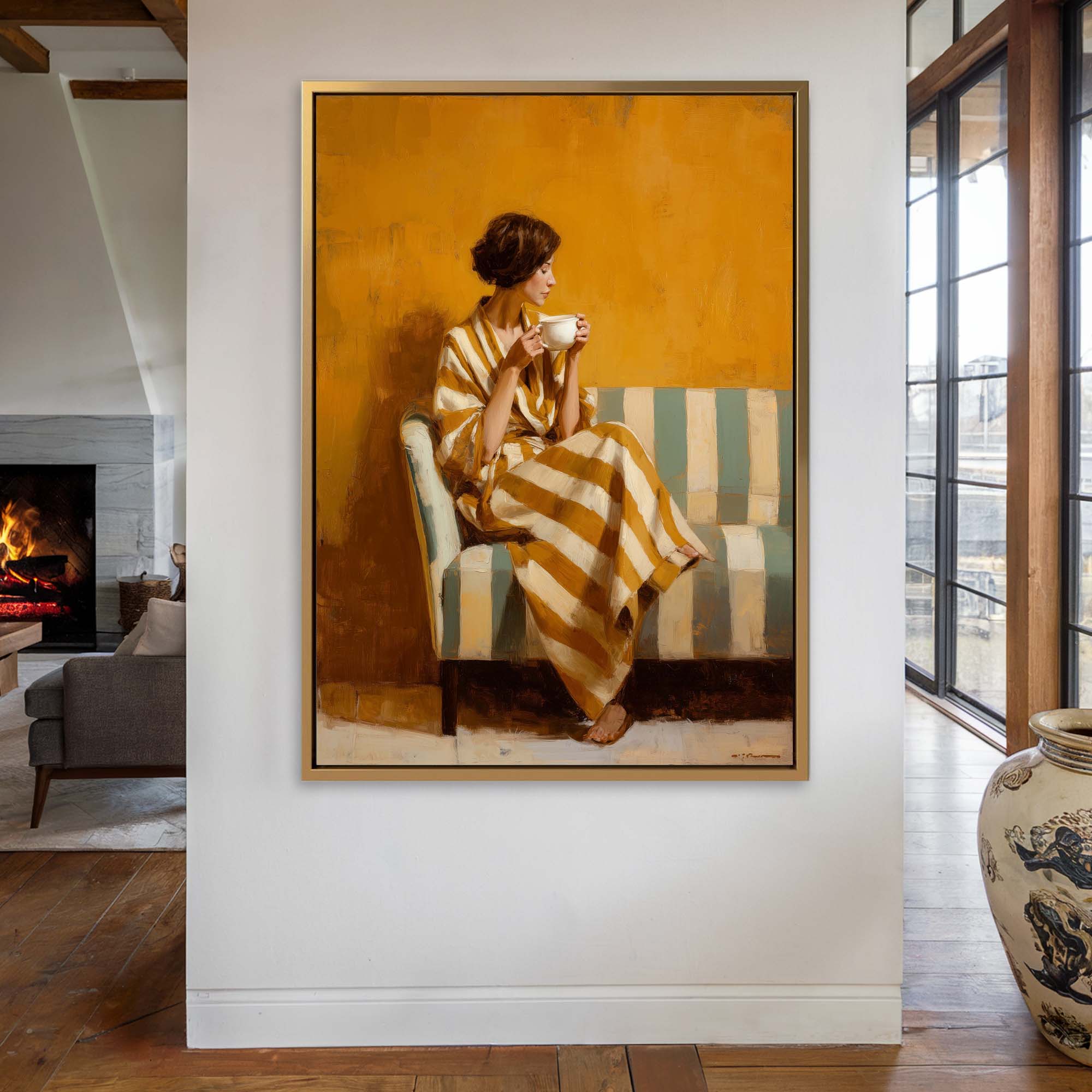 Lady in Stripes Canvas Print