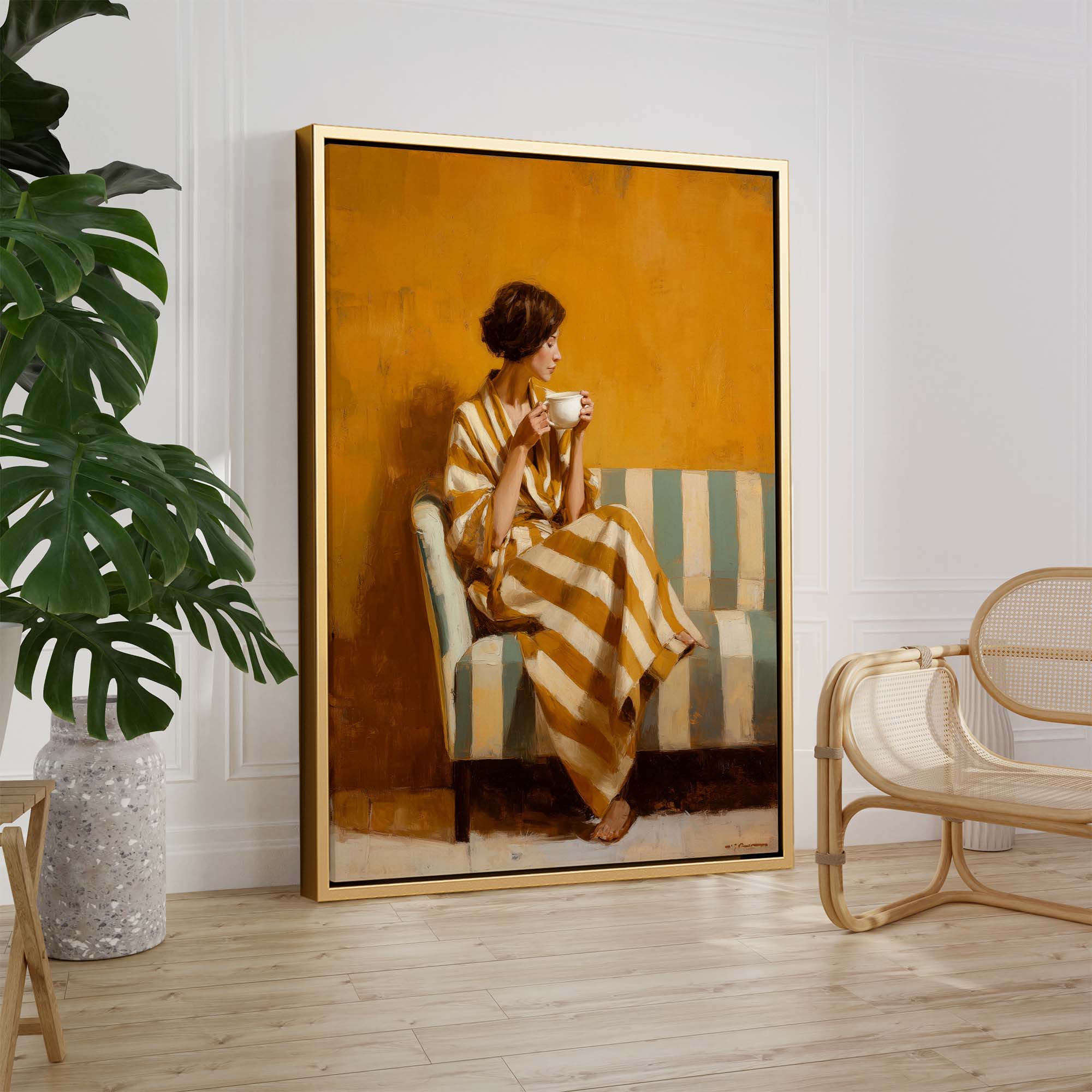Lady in Stripes Canvas Print