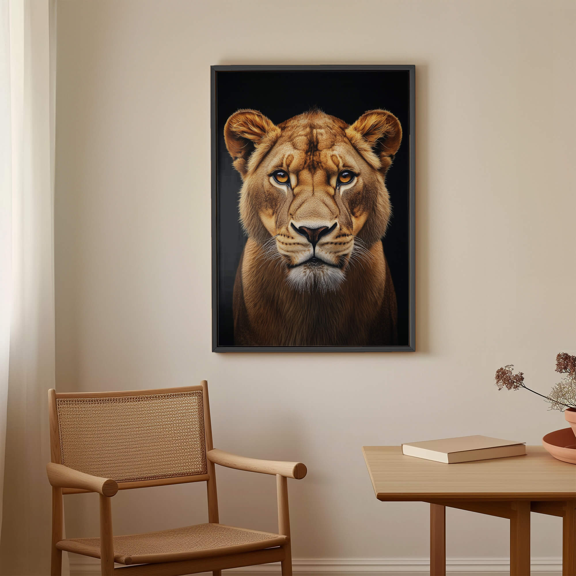 Lioness Portrait Amber Eyes Canvas Print Canvas Art Wildfrog Art