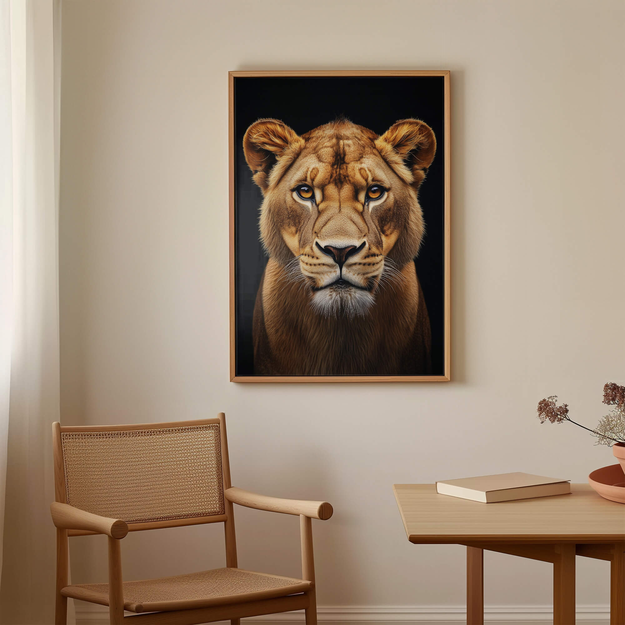 Lioness Portrait Amber Eyes Canvas Print Canvas Art Wildfrog Art