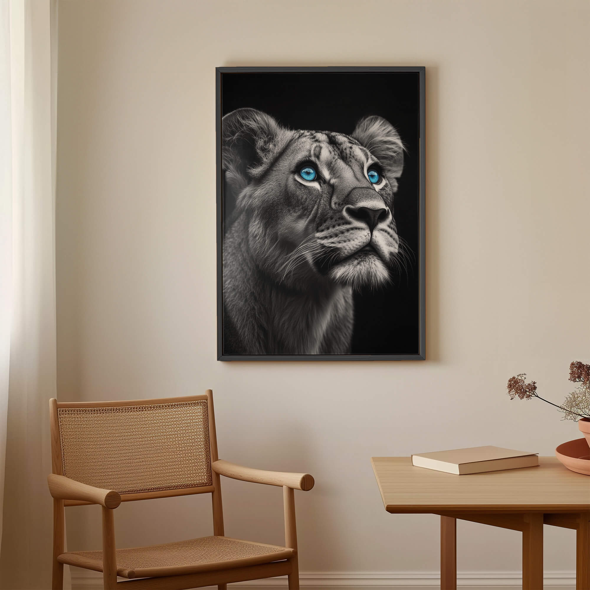Lioness with Blue Eyes Side View Canvas Print Canvas Art Wildfrog Art