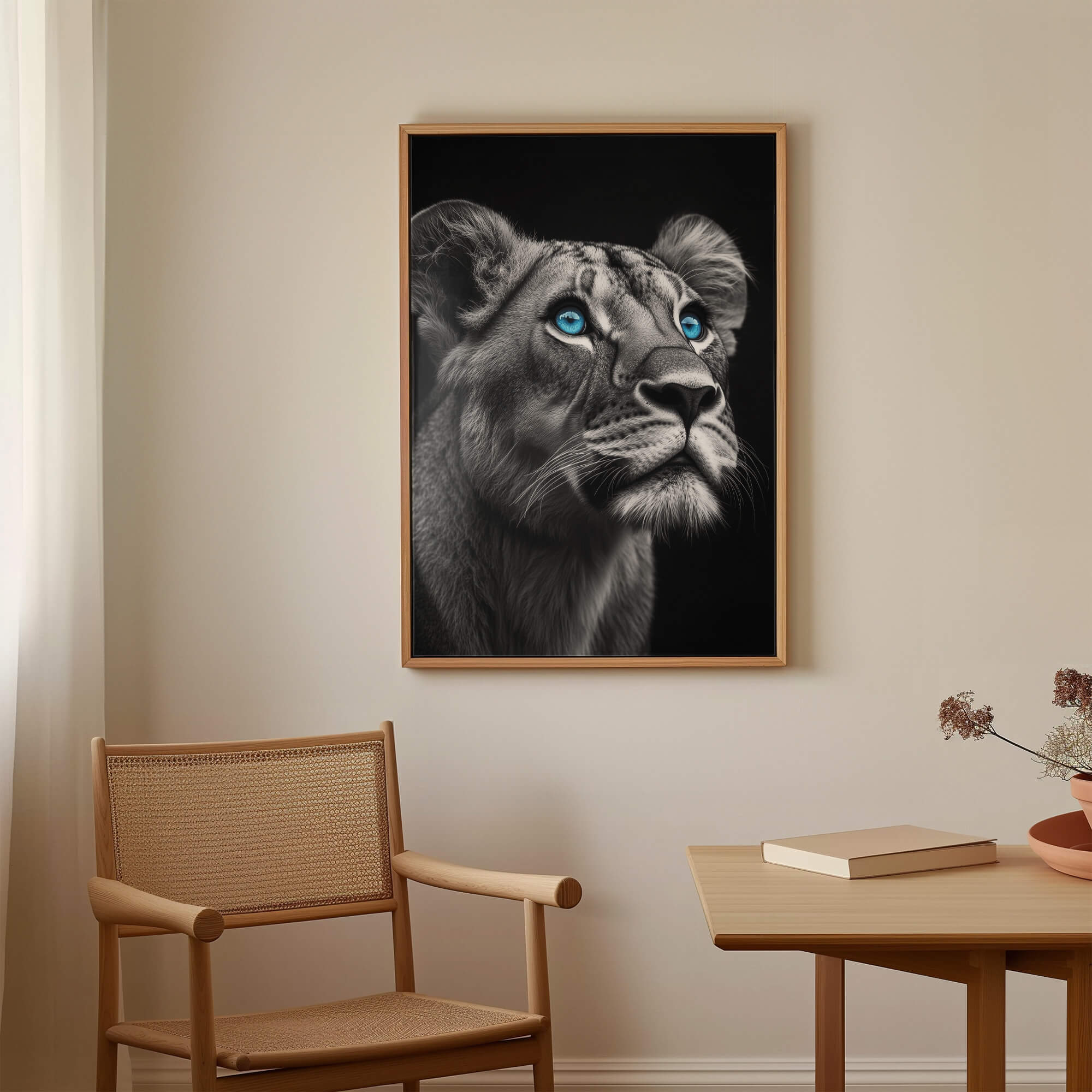 Lioness with Blue Eyes Side View Canvas Print Canvas Art Wildfrog Art