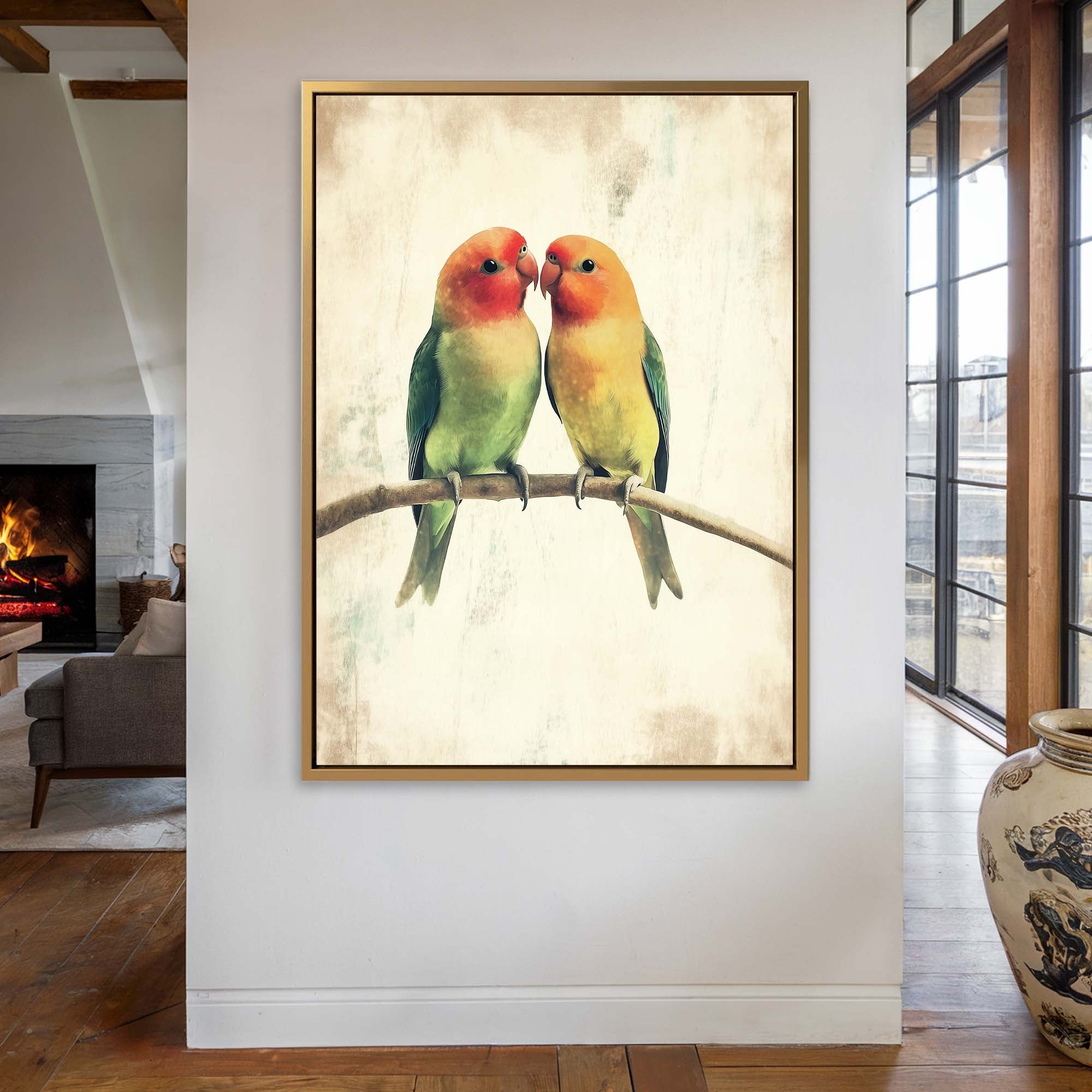 Lovebird Together Canvas Print