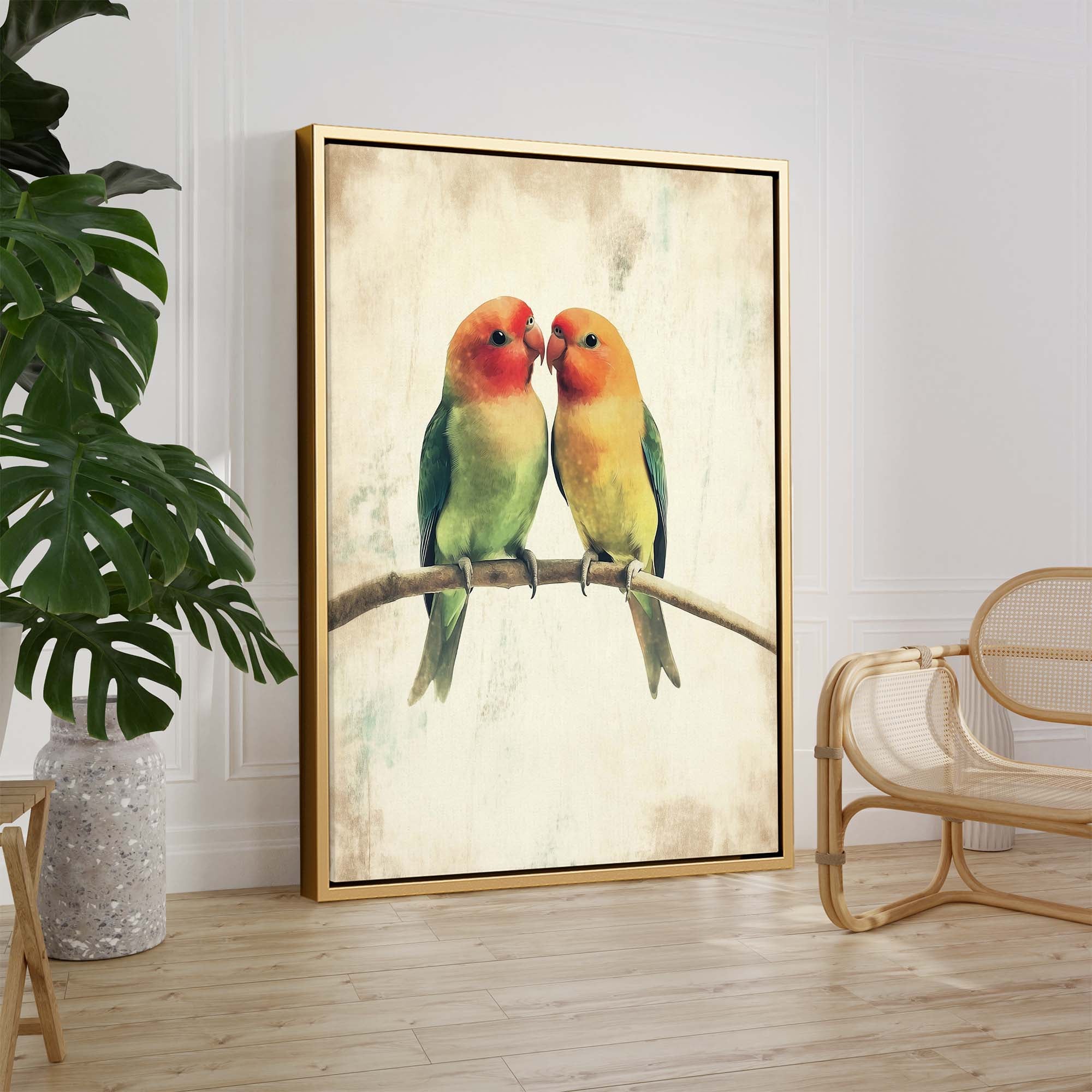 Lovebird Together Canvas Print