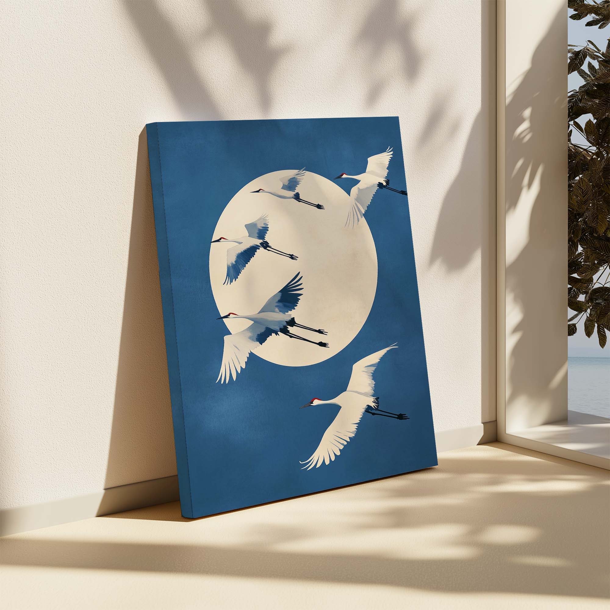 Midnight Cranes Canvas Print