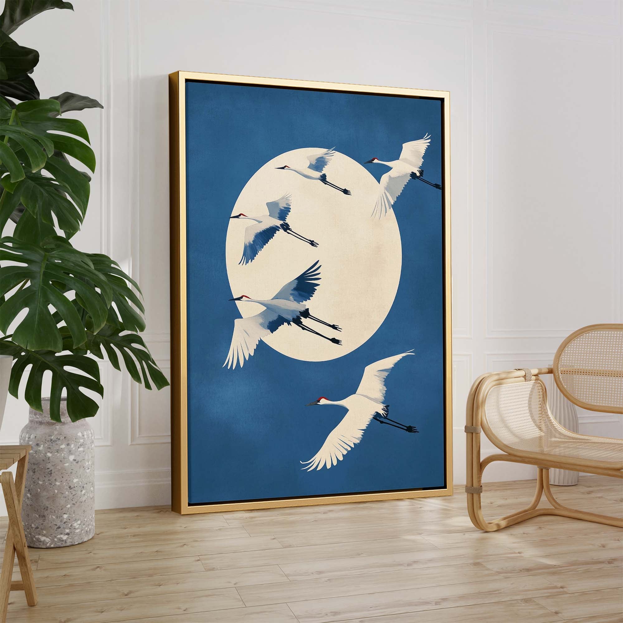 Midnight Cranes Canvas Print