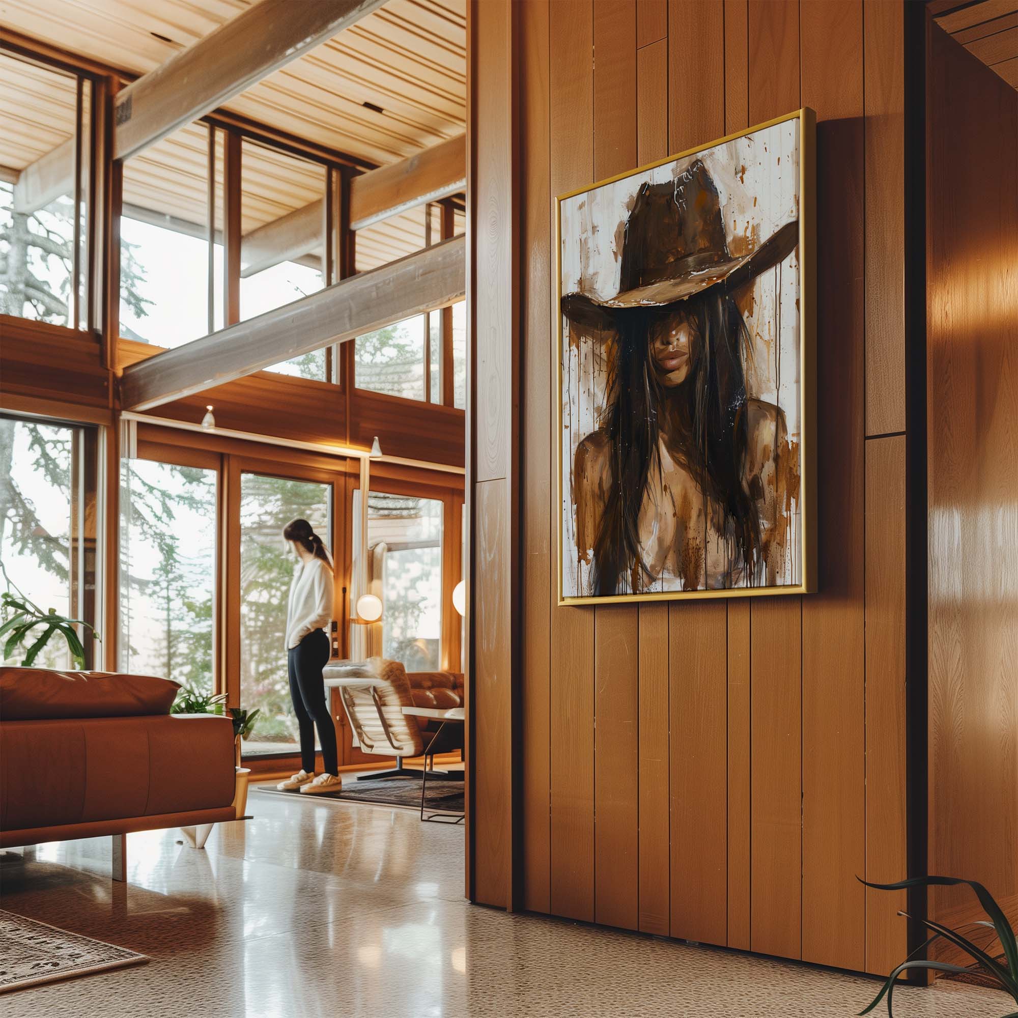 Mysterious Cowgirl Portrait Canvas Print