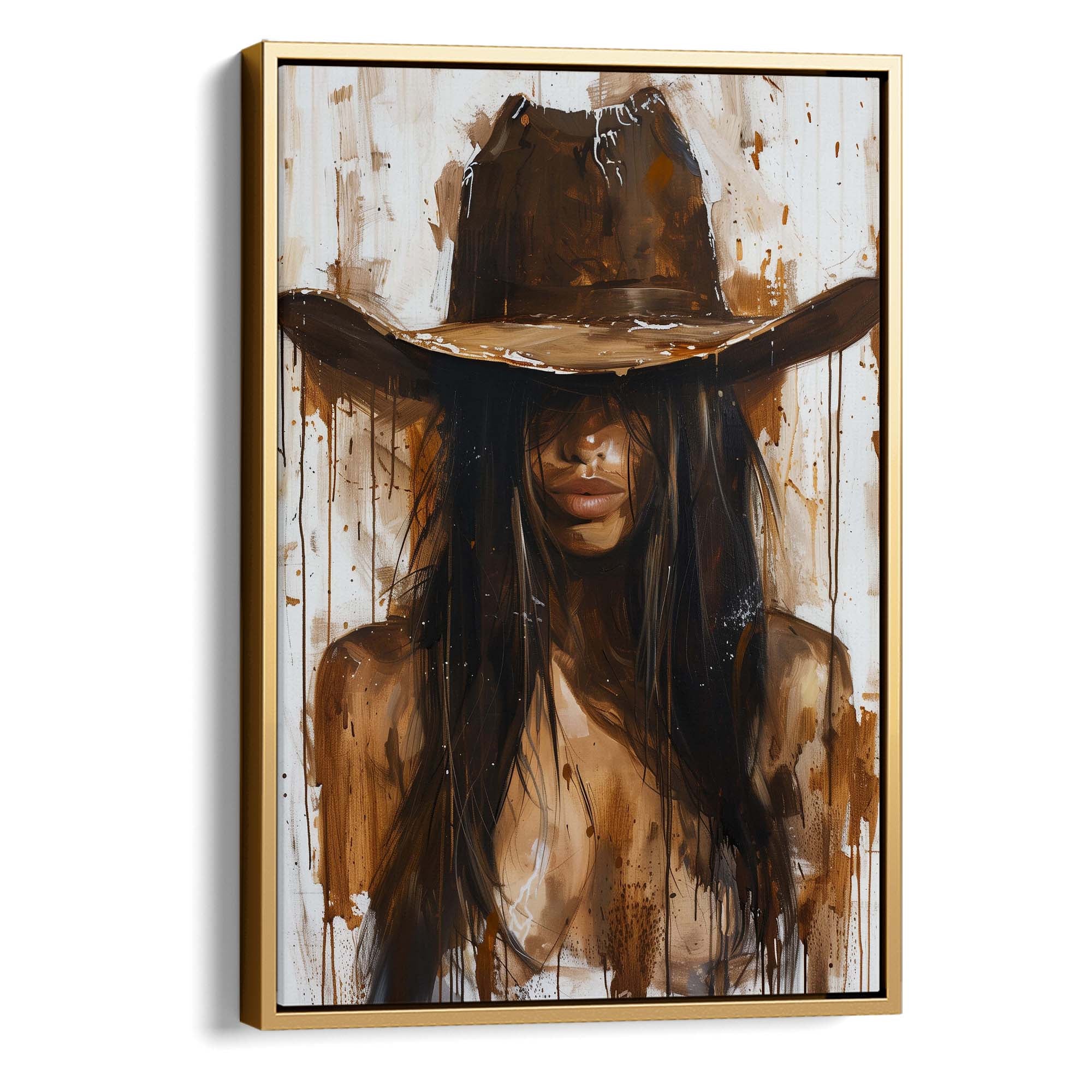 Mysterious Cowgirl Portrait Canvas Print