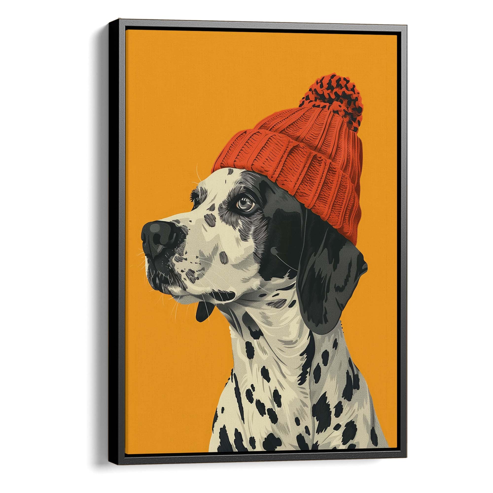 Orange Beanie Dalmatian Canvas Print