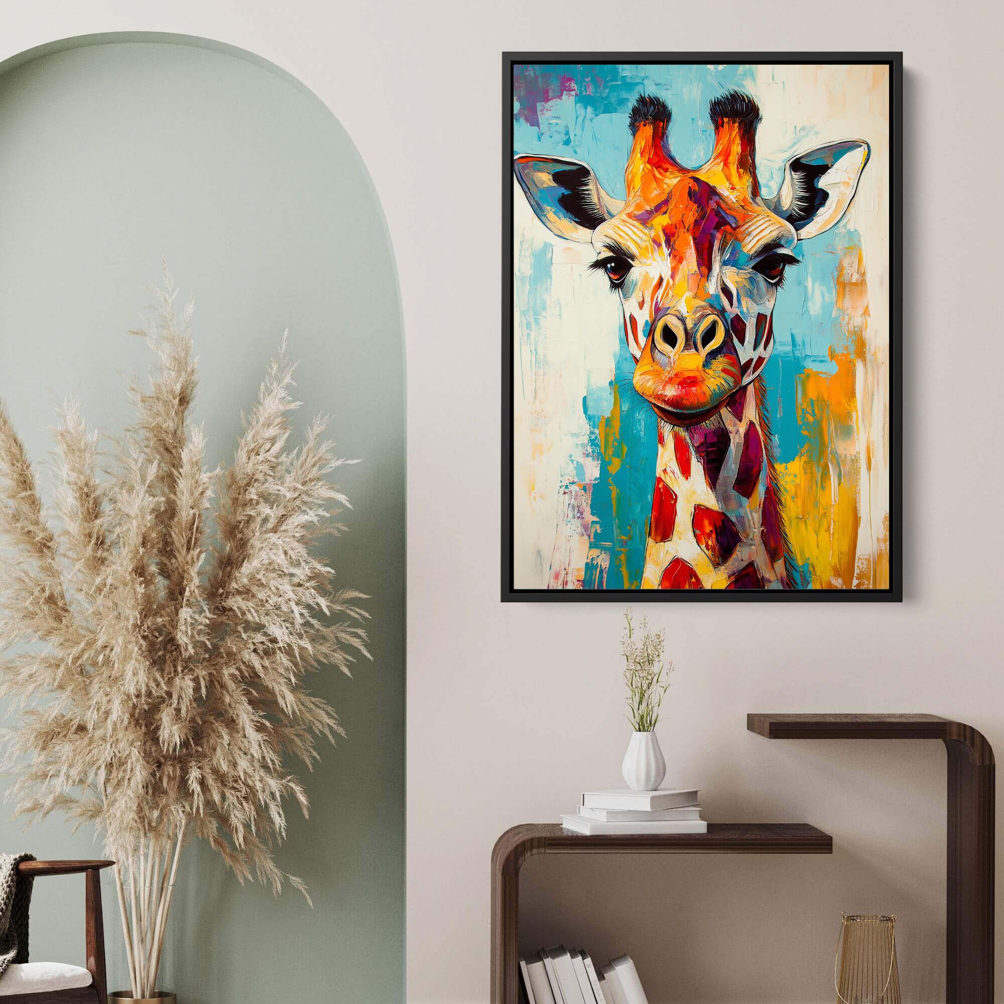 Painted Giraffe Canvas Print Canvas Art Wildfrog Art
