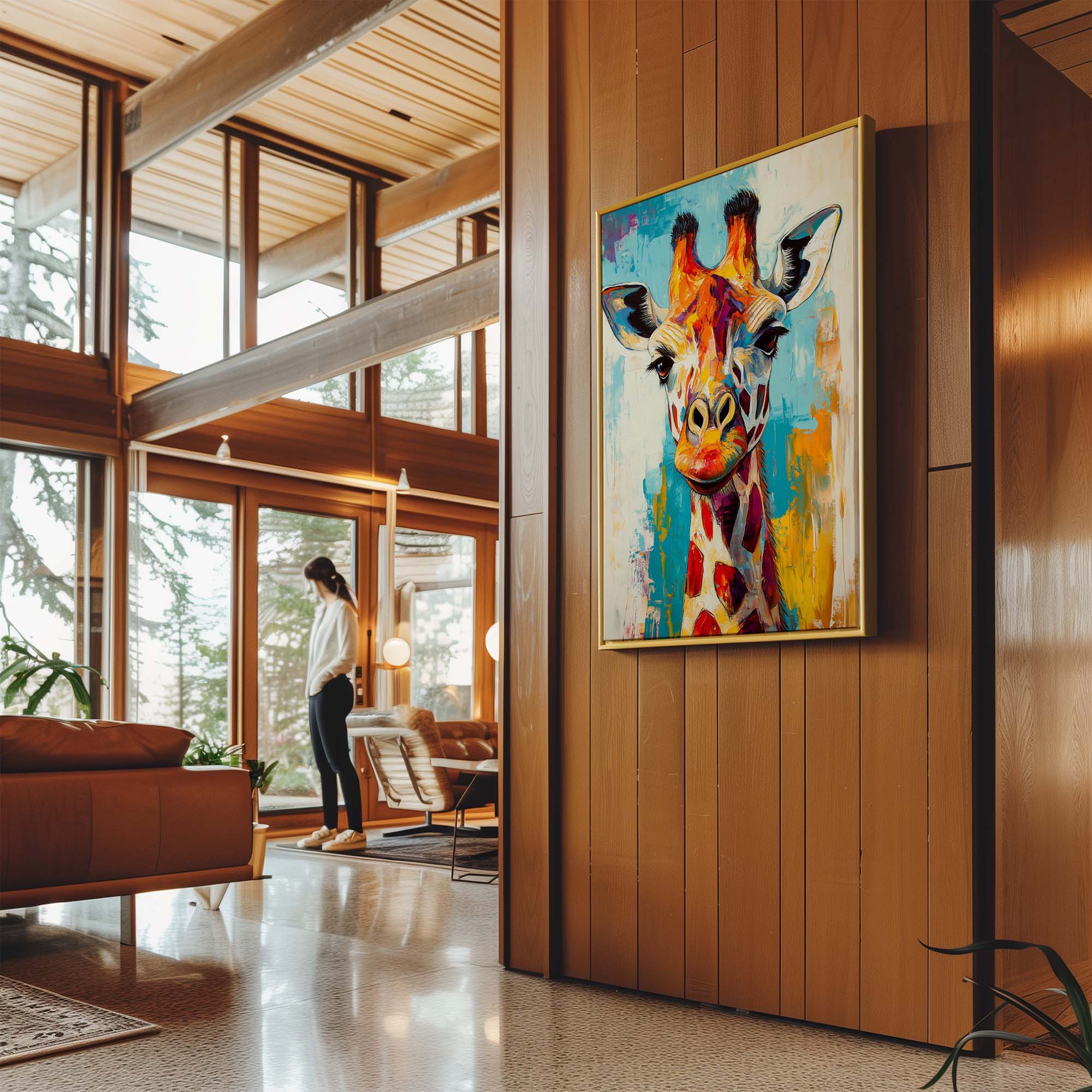 Painted Giraffe Canvas Print Canvas Art Wildfrog Art