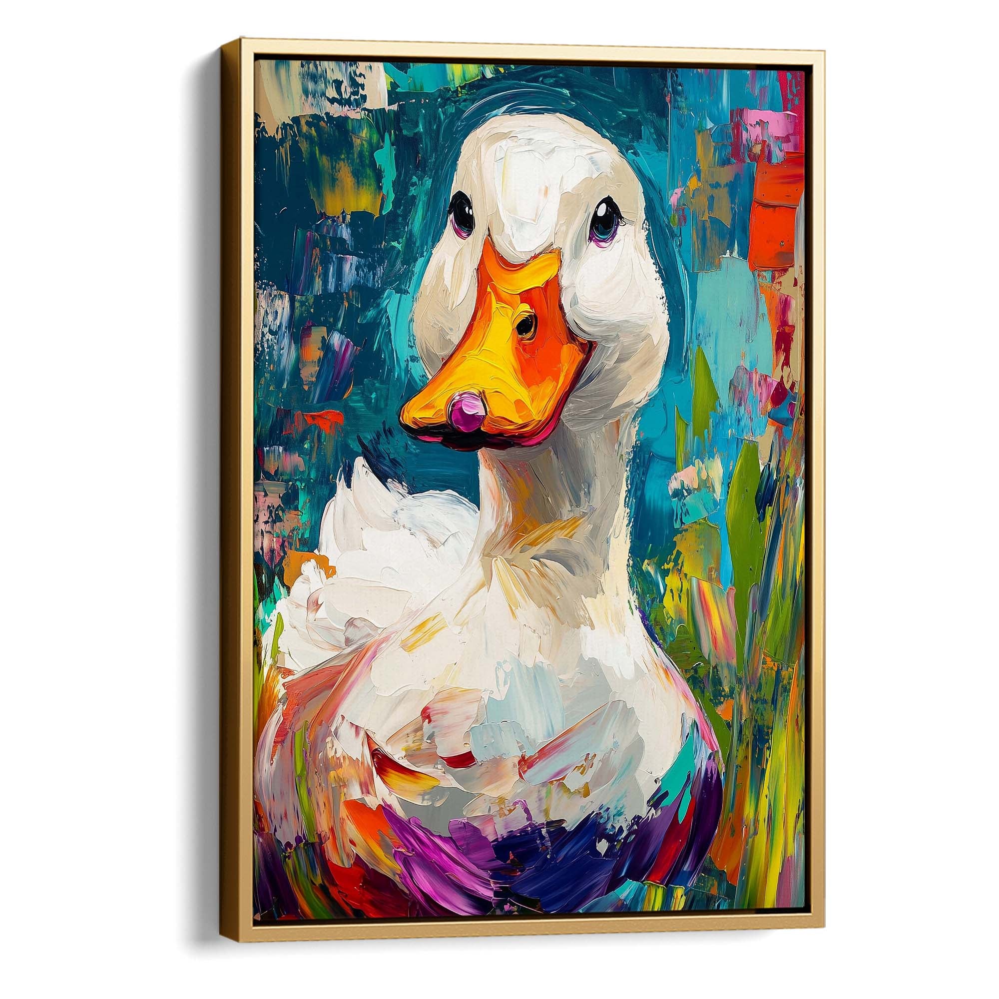 Painted White Duck Canvas Print Canvas Art Wildfrog Art