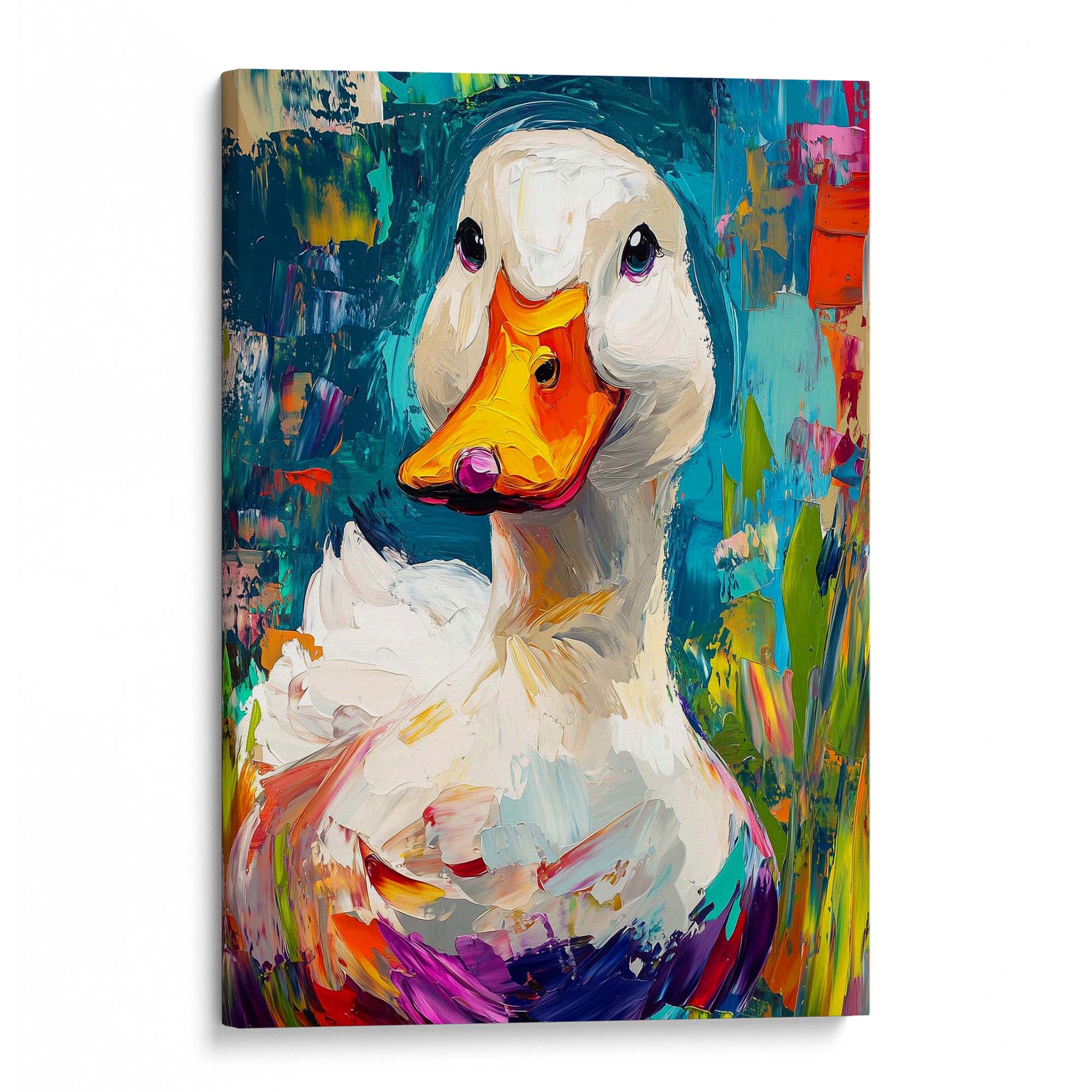 Painted White Duck Canvas Print Canvas Art Wildfrog Art