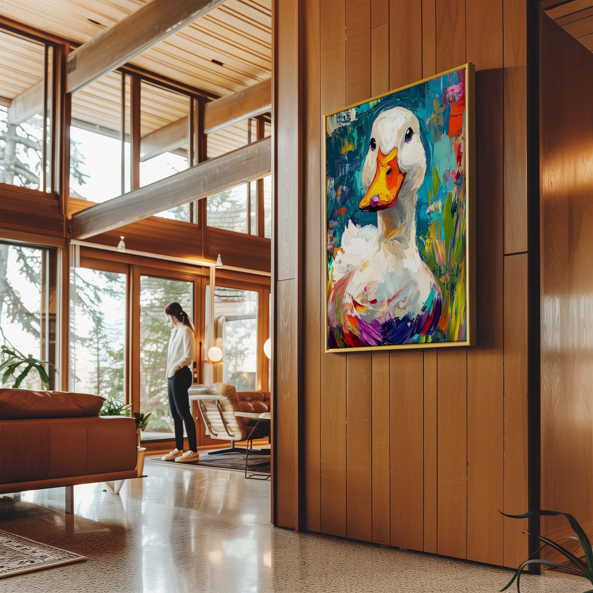 Painted White Duck Canvas Print Canvas Art Wildfrog Art