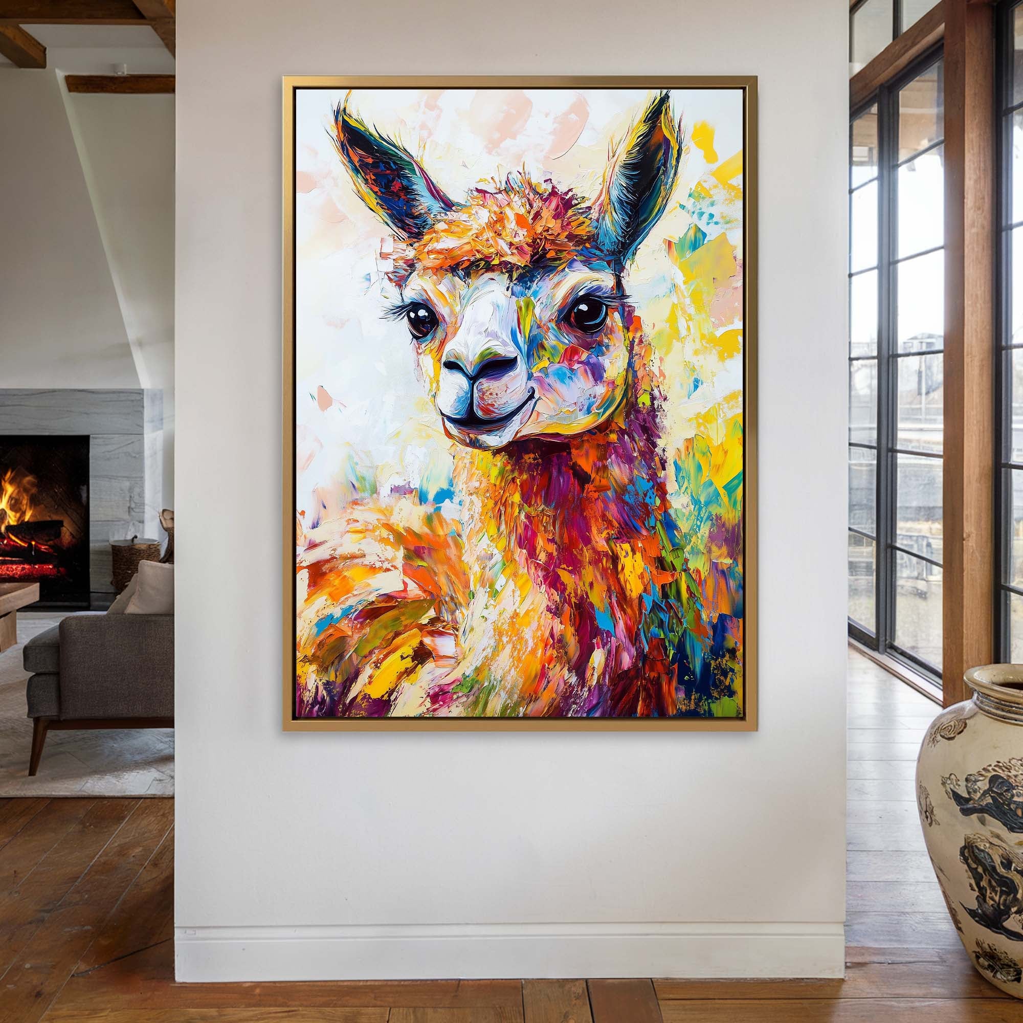Patchwork Alpaca Canvas Print Canvas Art Wildfrog Art