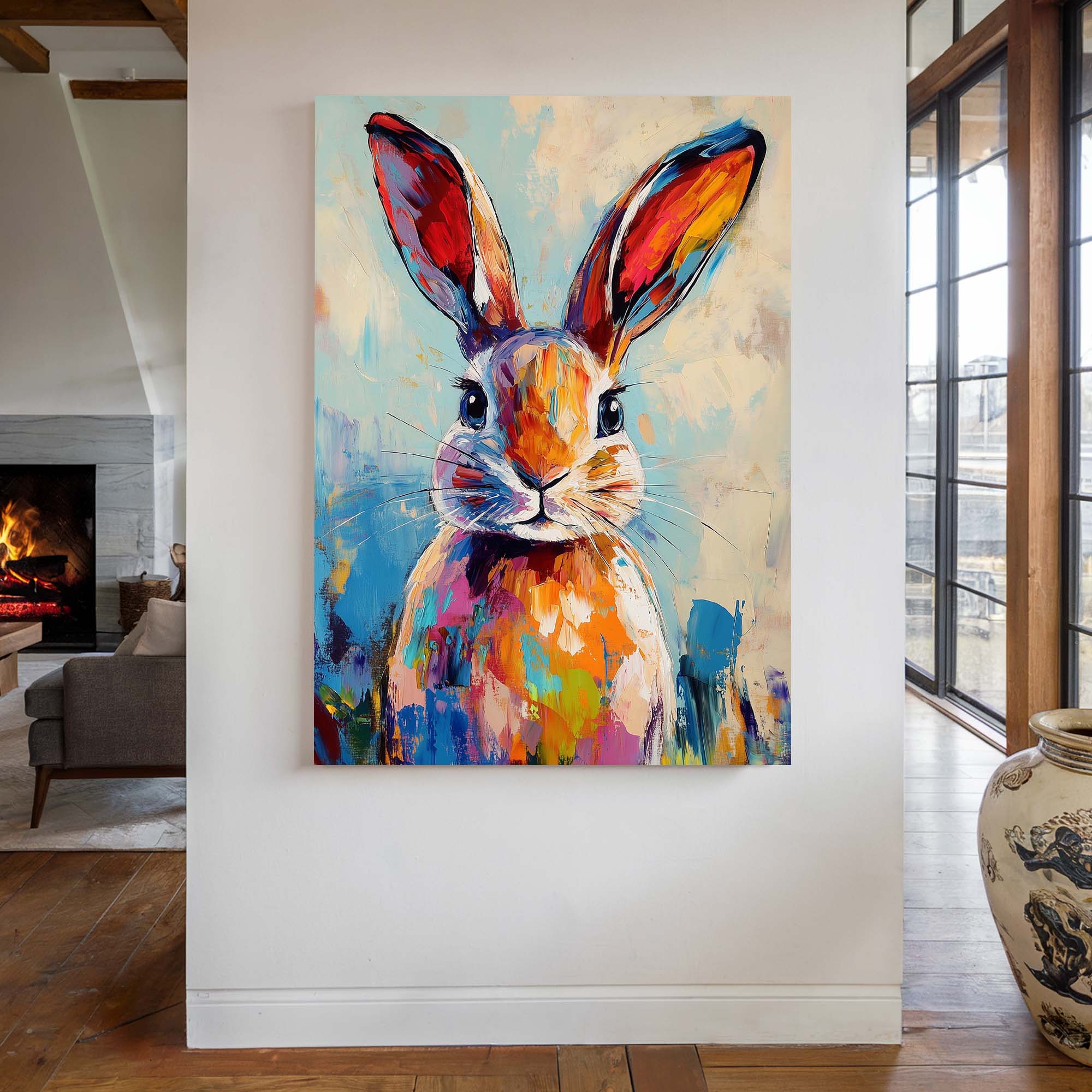 Patchwork Bunny Canvas Print Canvas Art Wildfrog Art