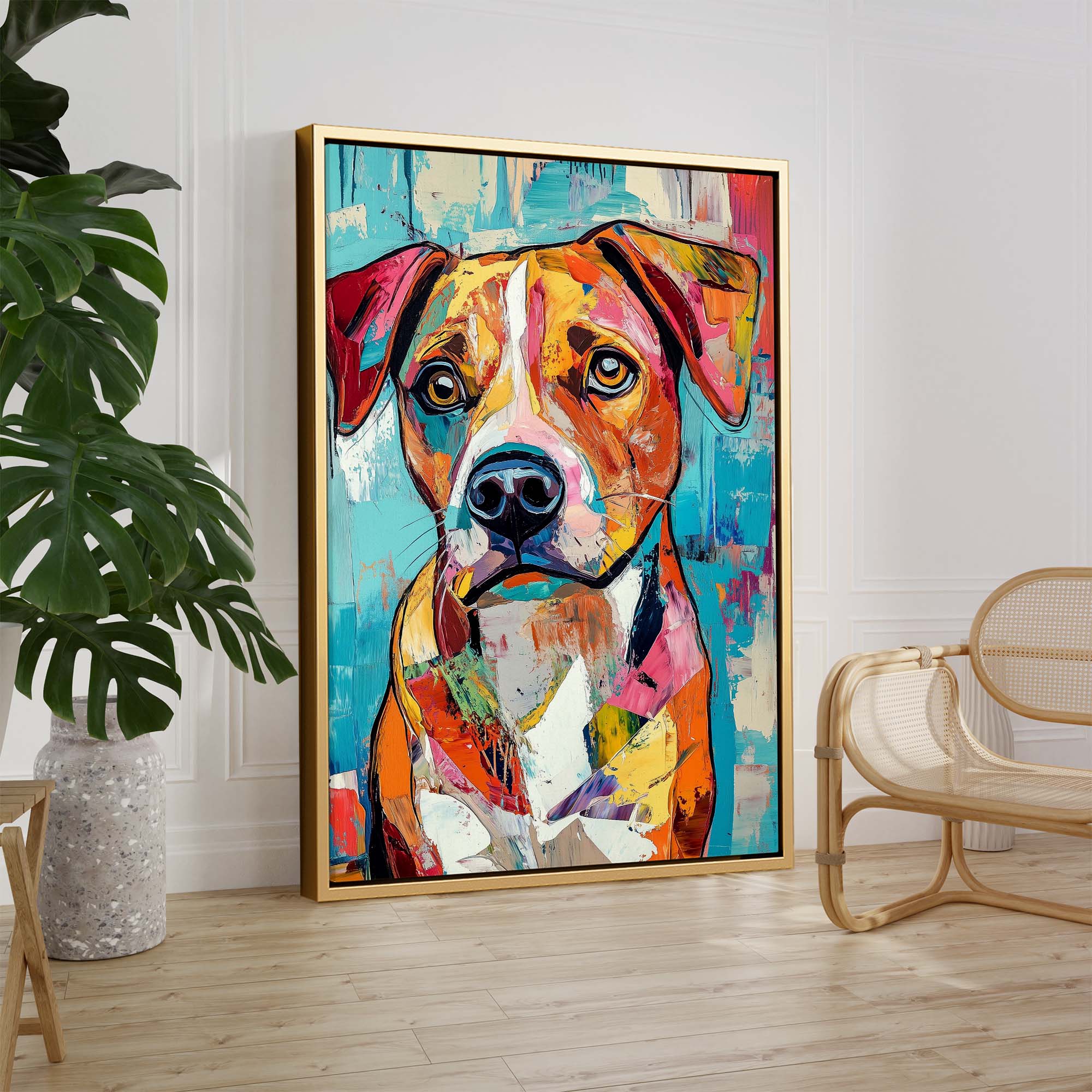 Patchwork Dog Canvas Print Canvas Art Wildfrog Art