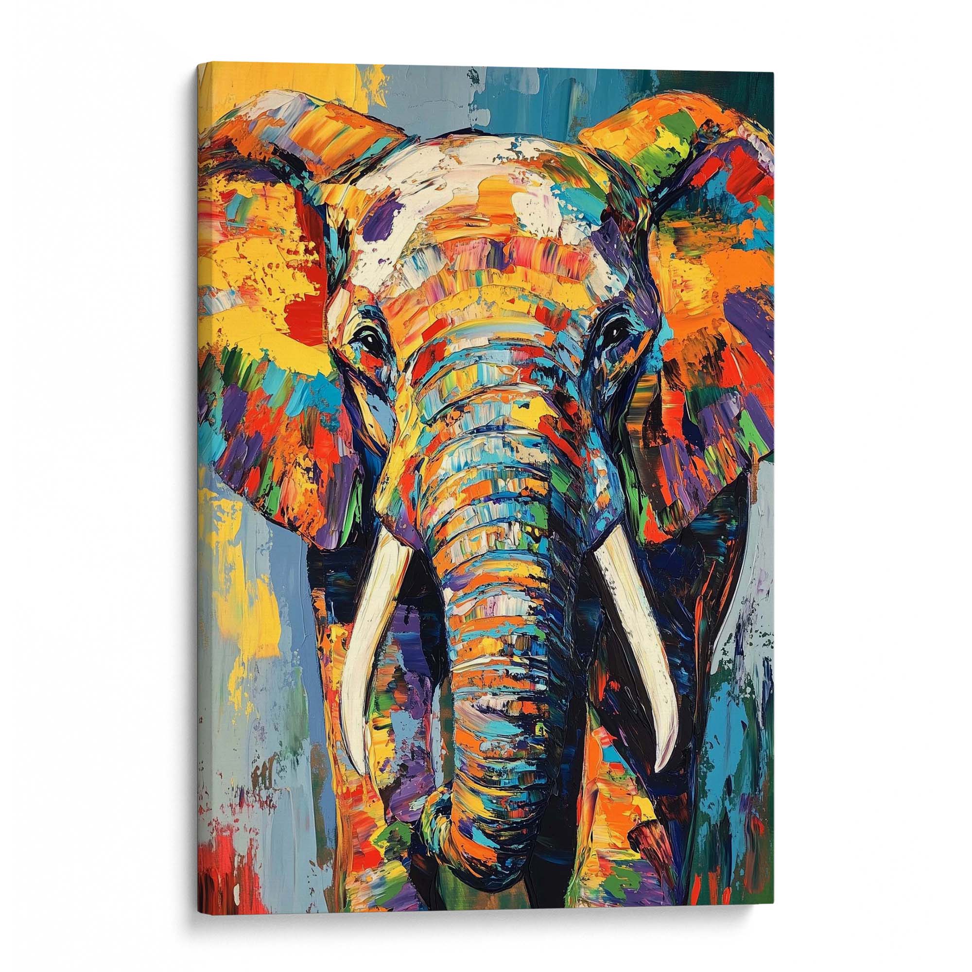 Patchwork Elephant Canvas Print Canvas Art Wildfrog Art