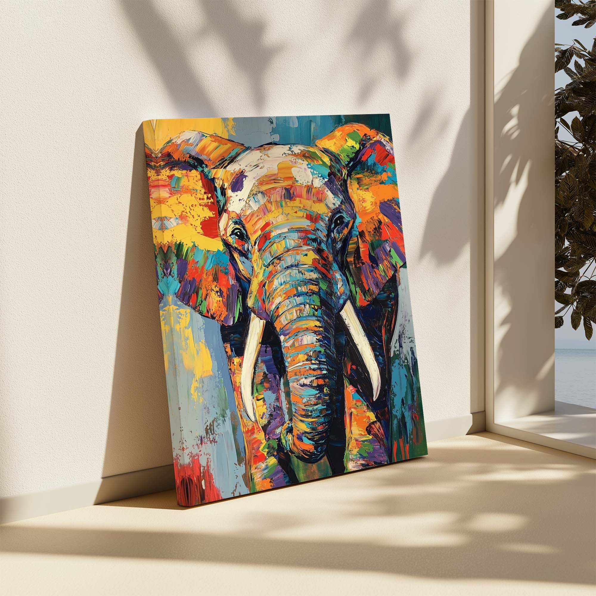 Patchwork Elephant Canvas Print Canvas Art Wildfrog Art