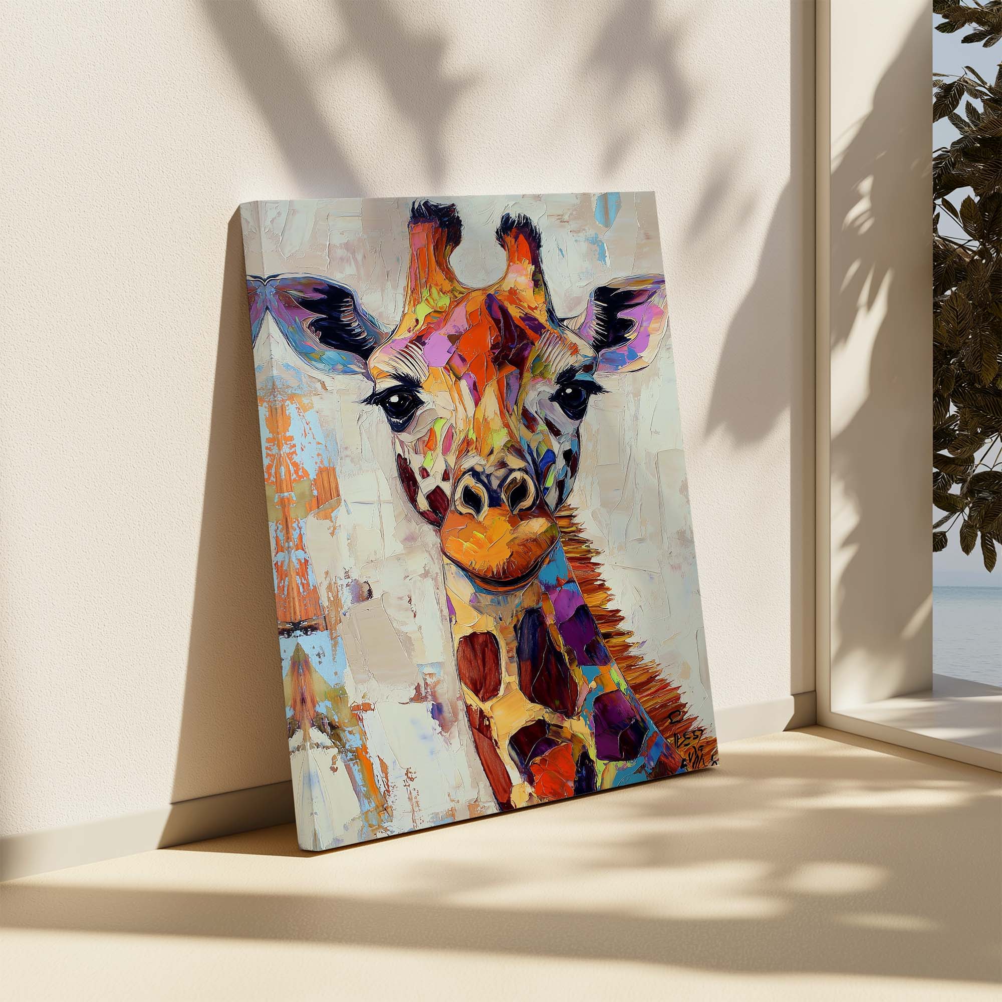 Patchwork Giraffe Canvas Print Canvas Art Wildfrog Art