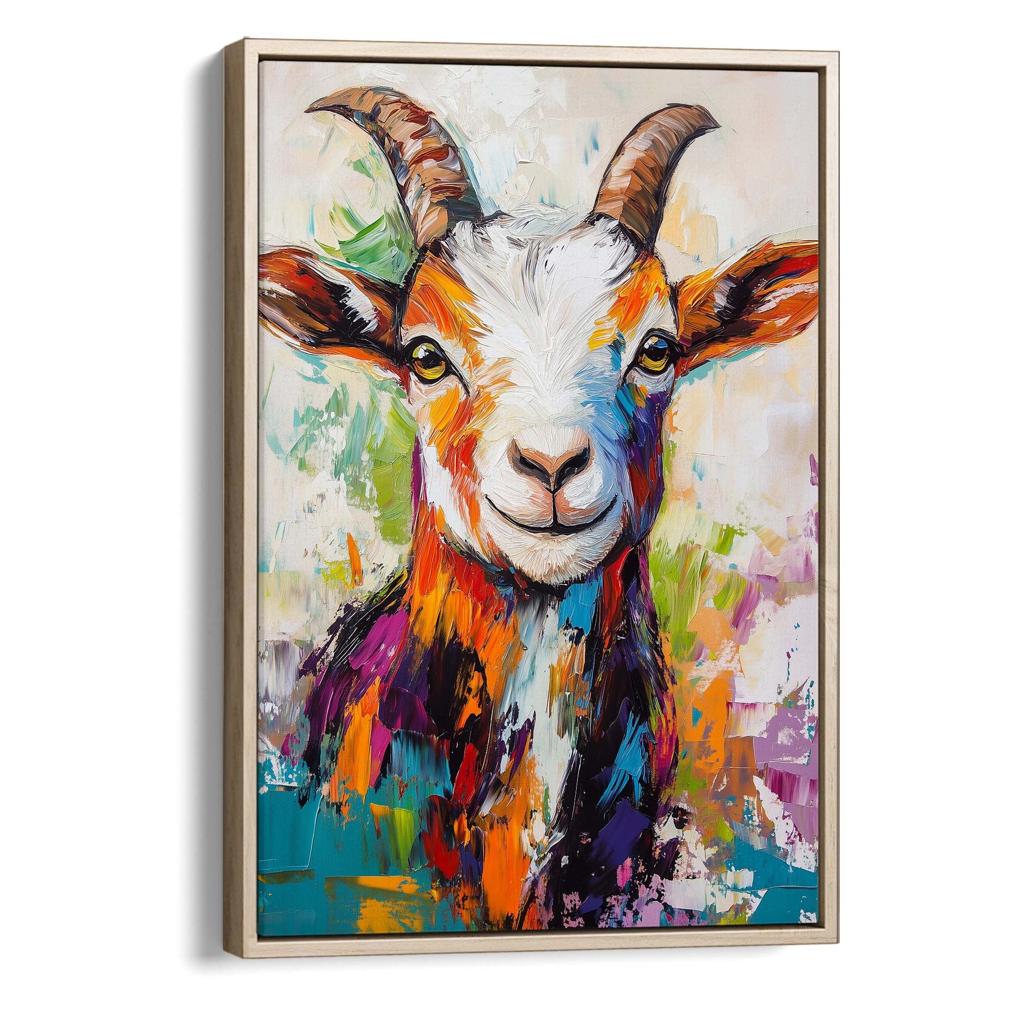 Patchwork Goat Canvas Print Canvas Art Wildfrog Art