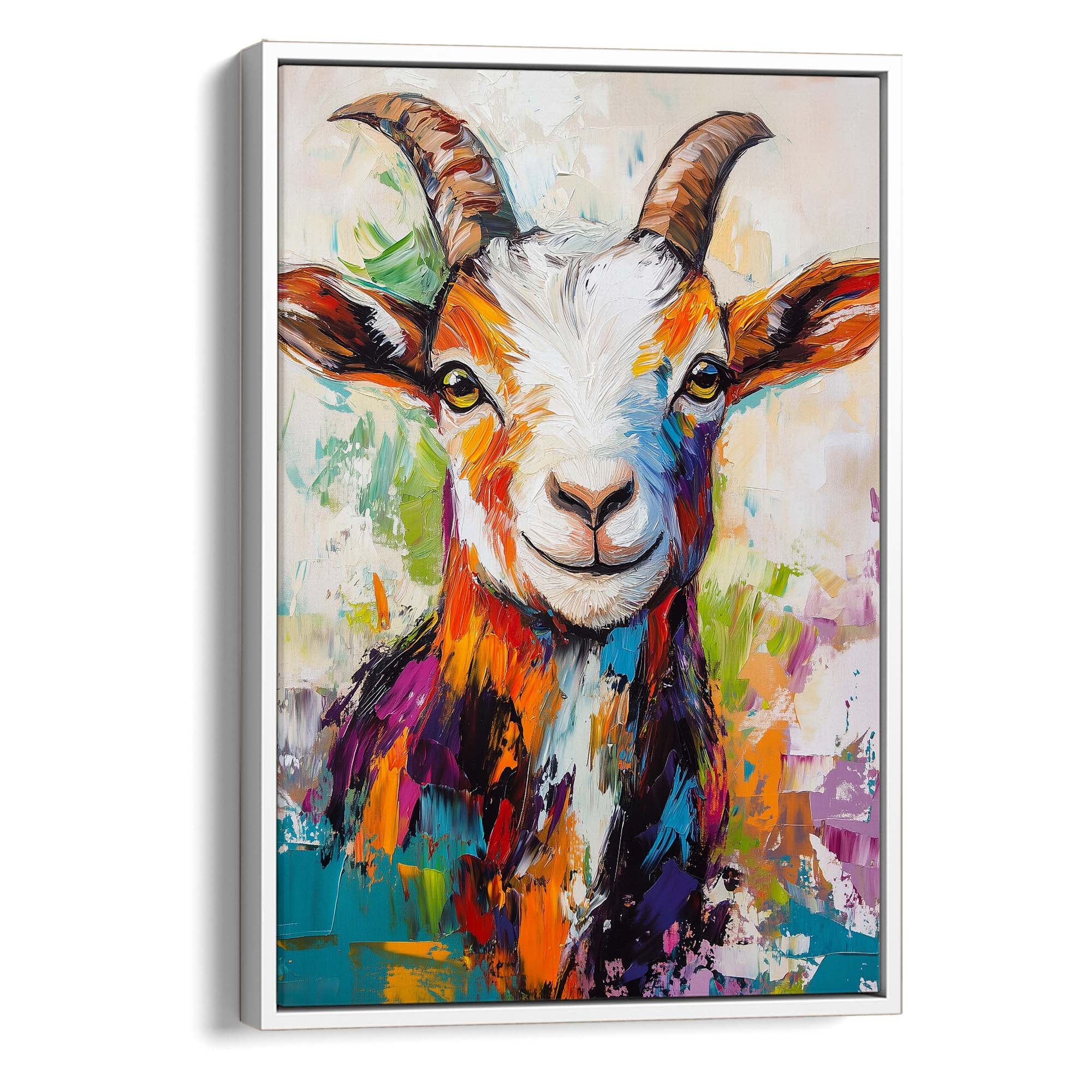 Patchwork Goat Canvas Print Canvas Art Wildfrog Art