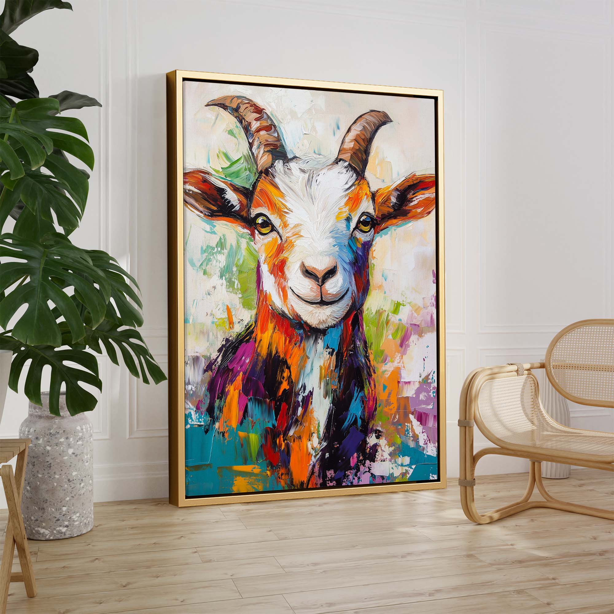 Patchwork Goat Canvas Print Canvas Art Wildfrog Art