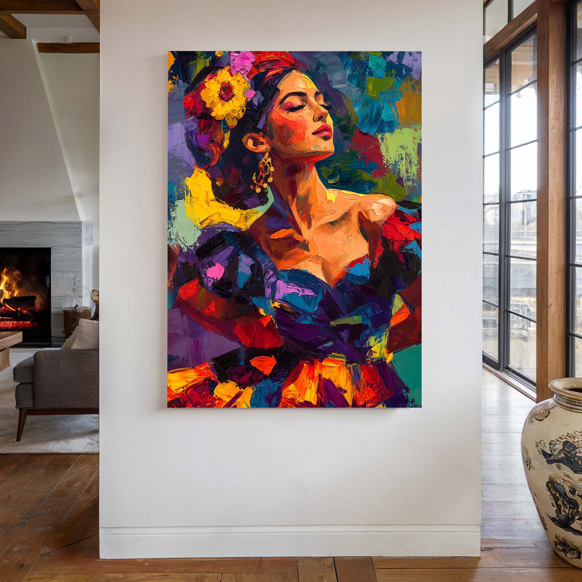 Patchwork Lady Canvas Print Canvas Art Wildfrog Art