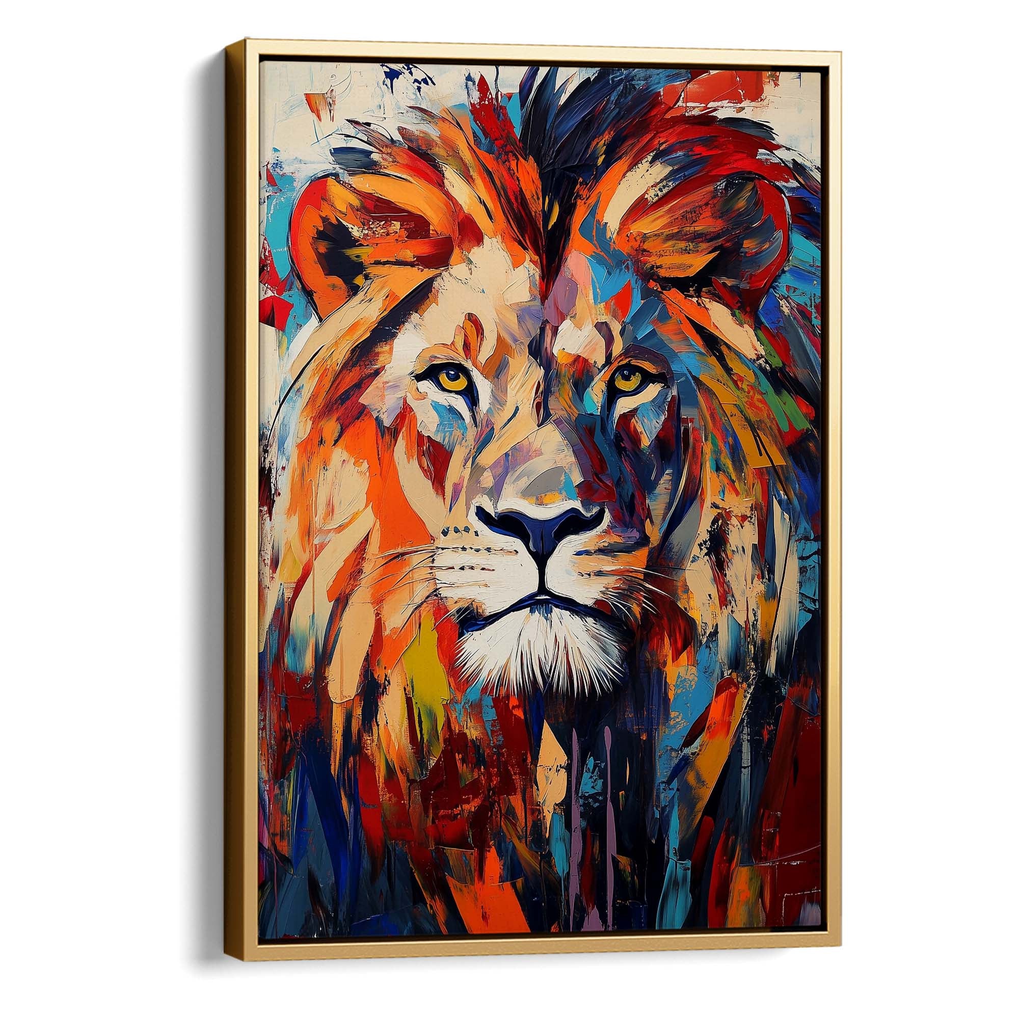 Patchwork Lion Canvas Print Canvas Art Wildfrog Art