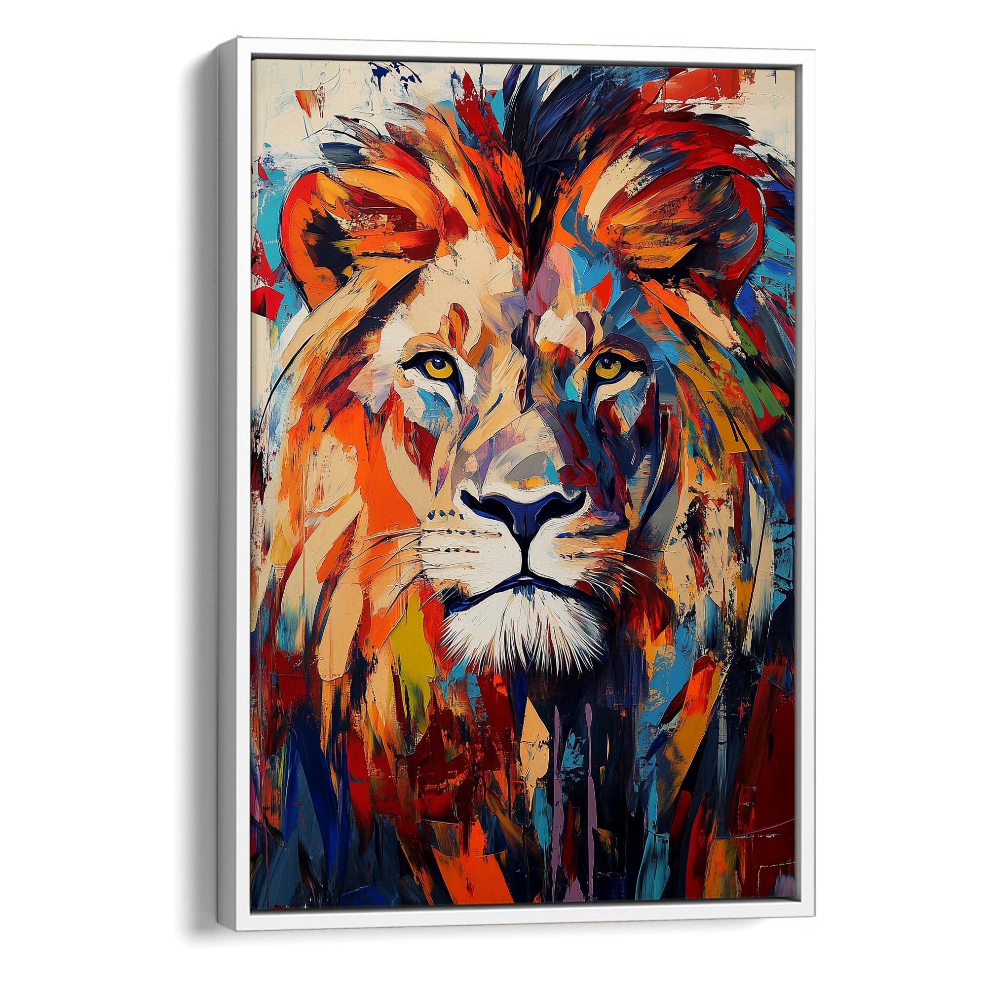 Patchwork Lion Canvas Print Canvas Art Wildfrog Art