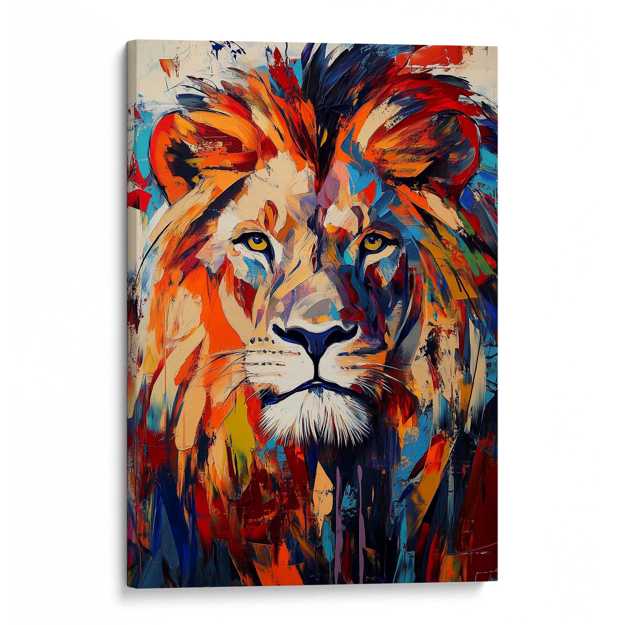 Patchwork Lion Canvas Print Canvas Art Wildfrog Art