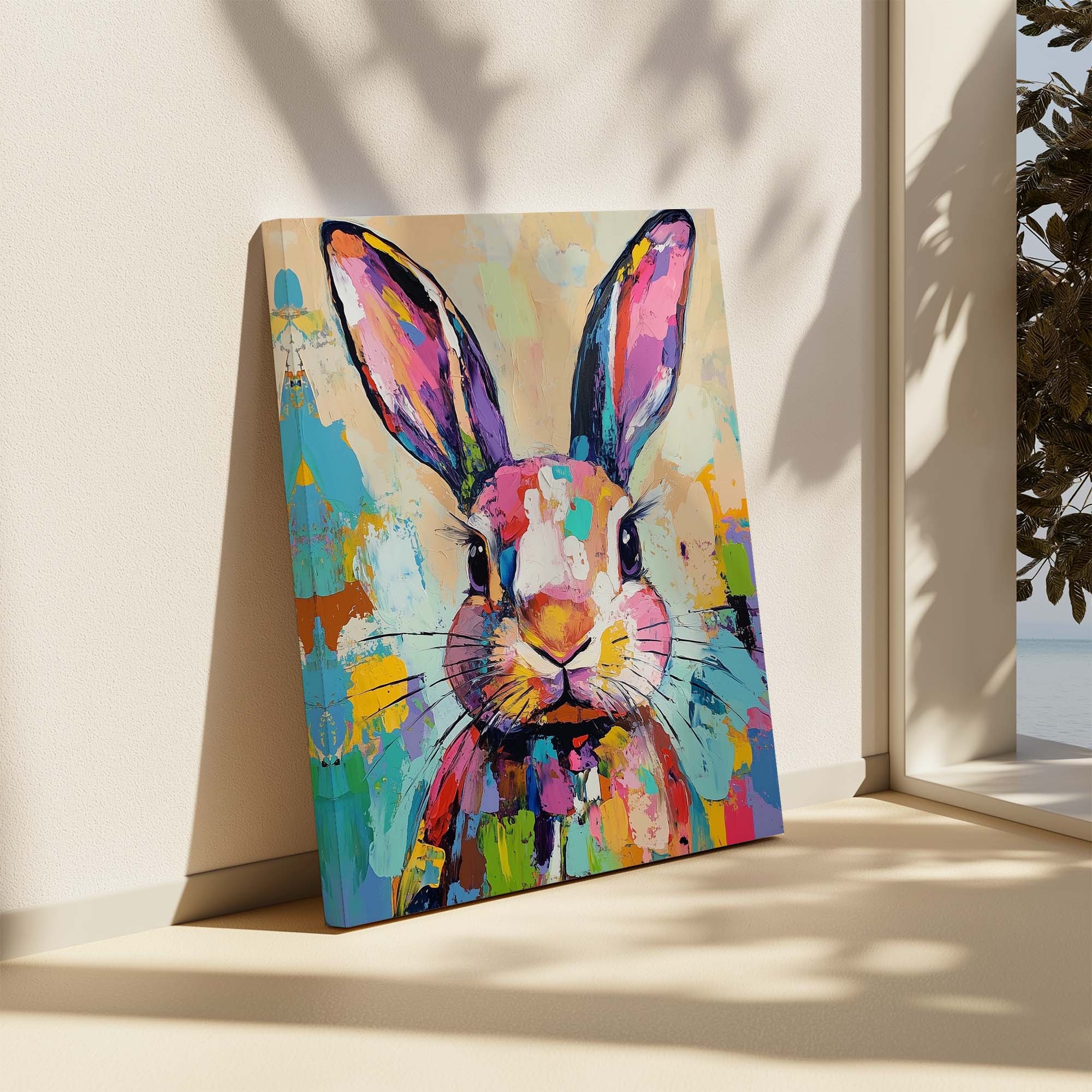 Patchwork Rabbit Canvas Print Canvas Art Wildfrog Art