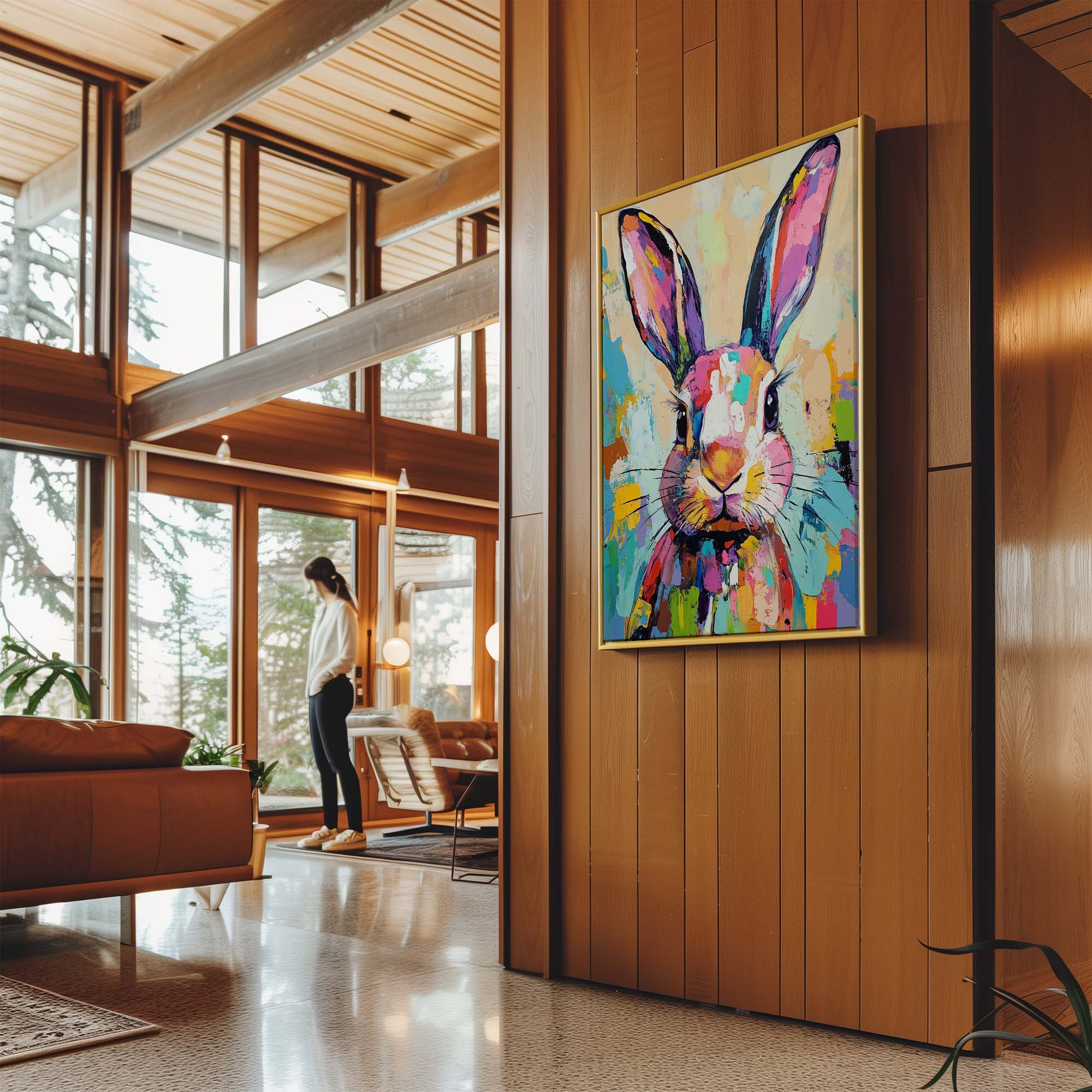 Patchwork Rabbit Canvas Print Canvas Art Wildfrog Art