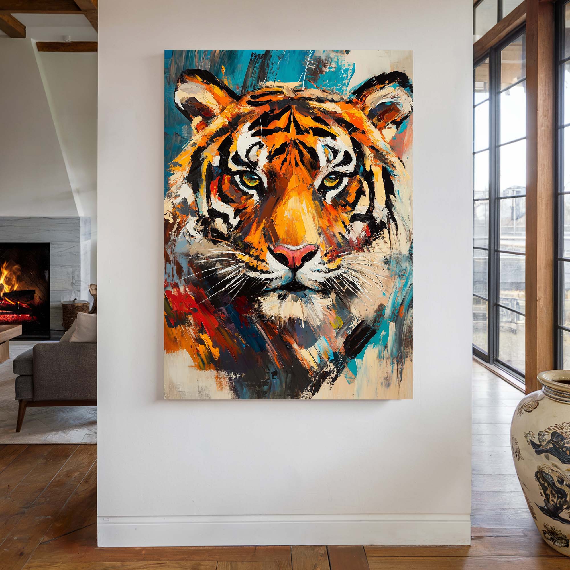 Patchwork Tiger Canvas Print Canvas Art Wildfrog Art