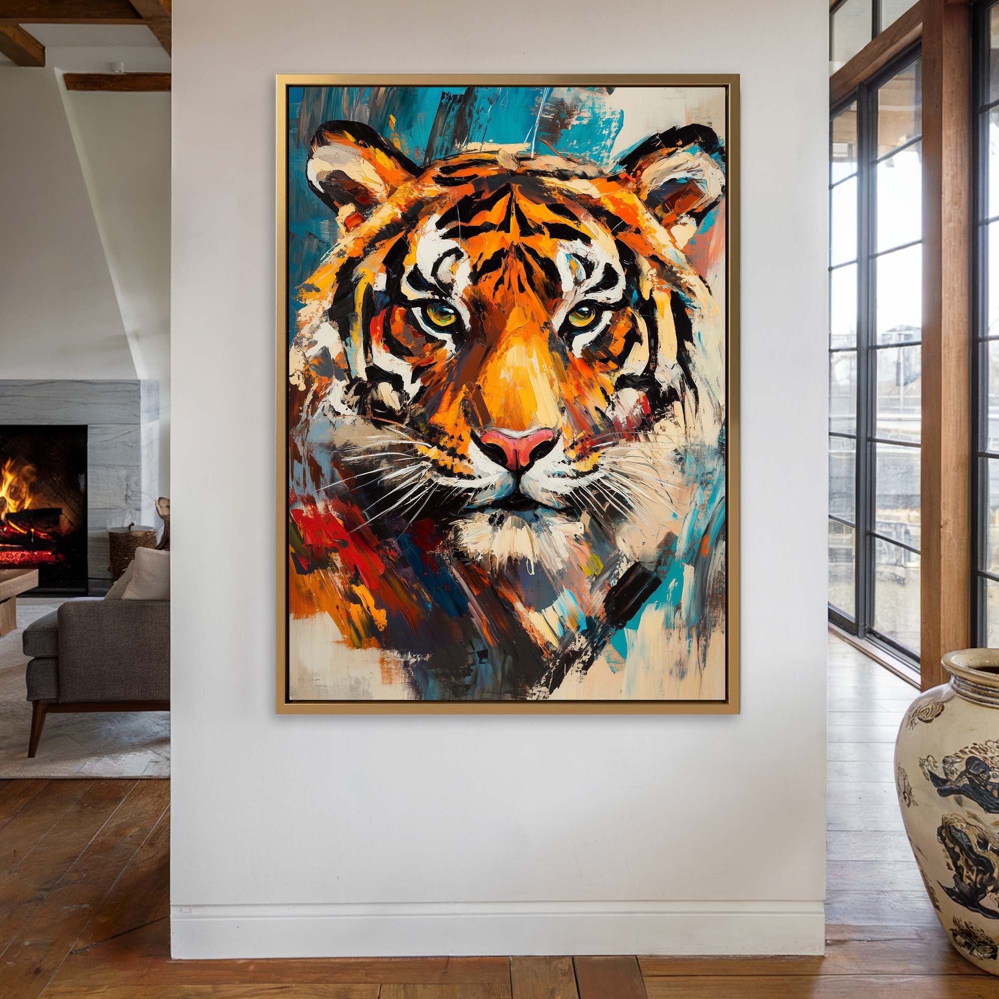 Patchwork Tiger Canvas Print Canvas Art Wildfrog Art