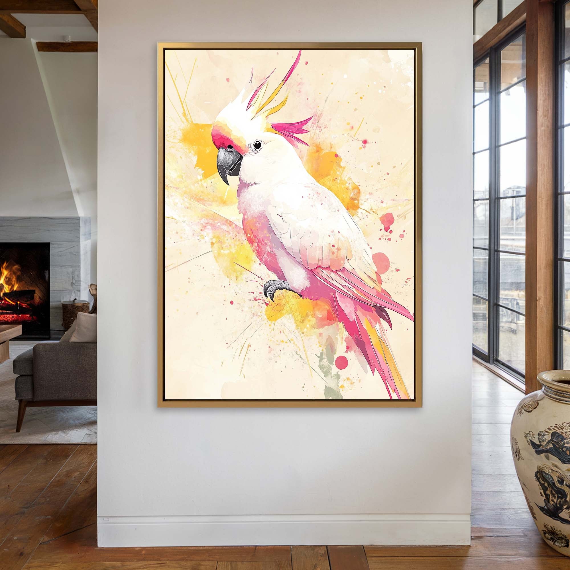 Pink Crest Cockatoo Canvas Print