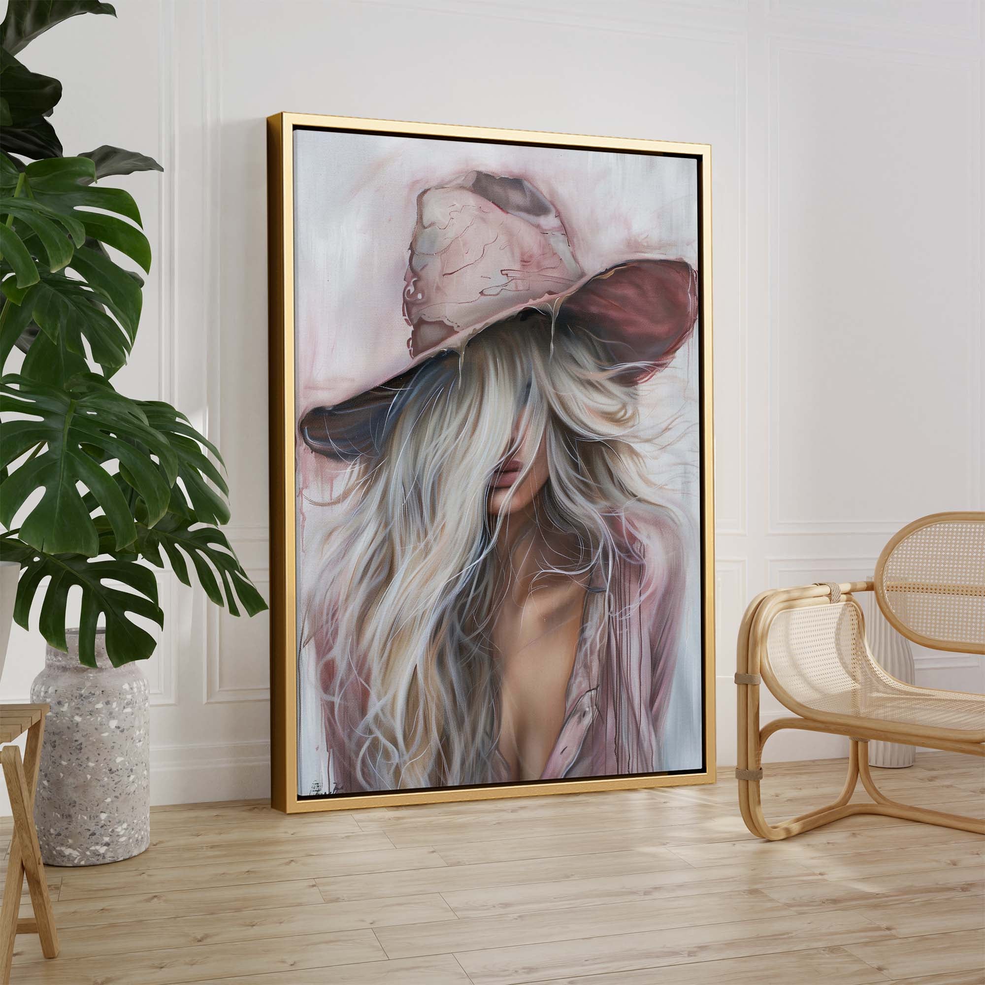 Pink Western Girl Canvas Print