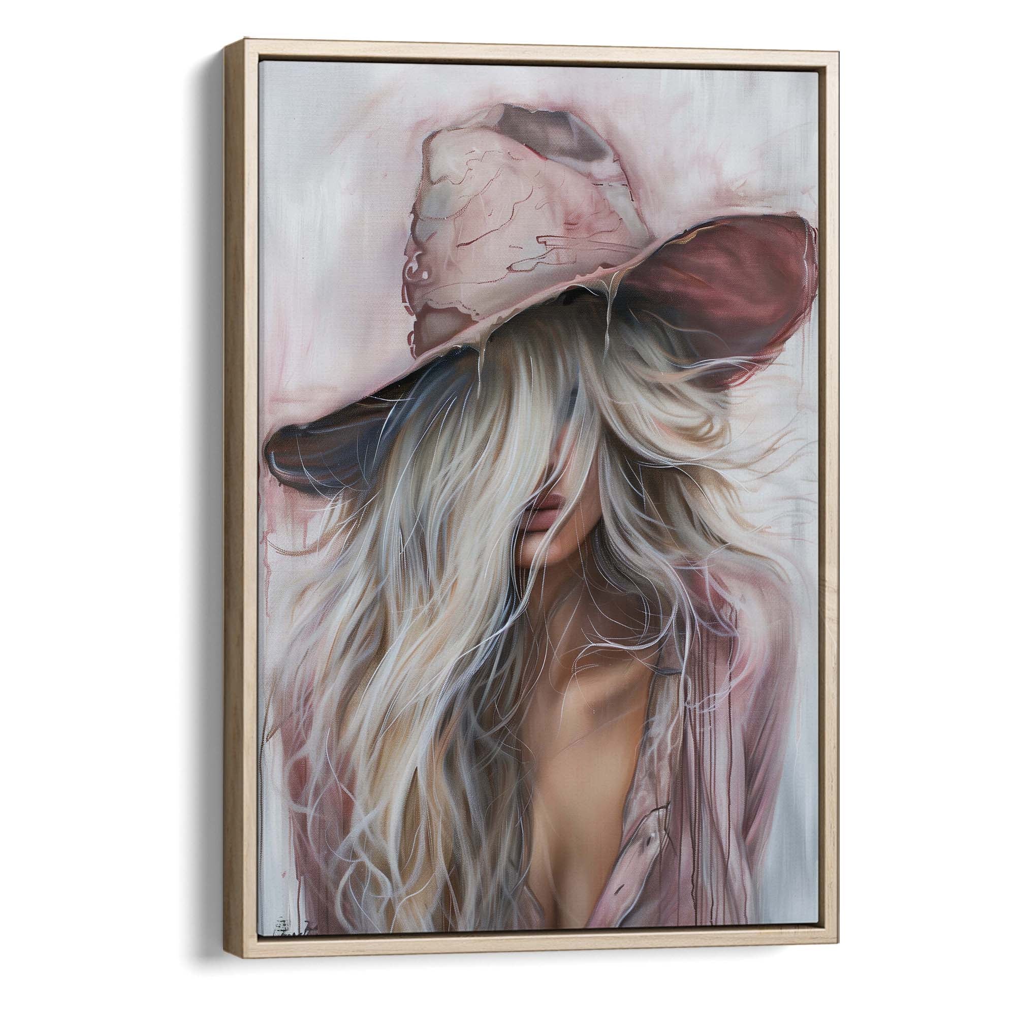 Pink Western Girl Canvas Print