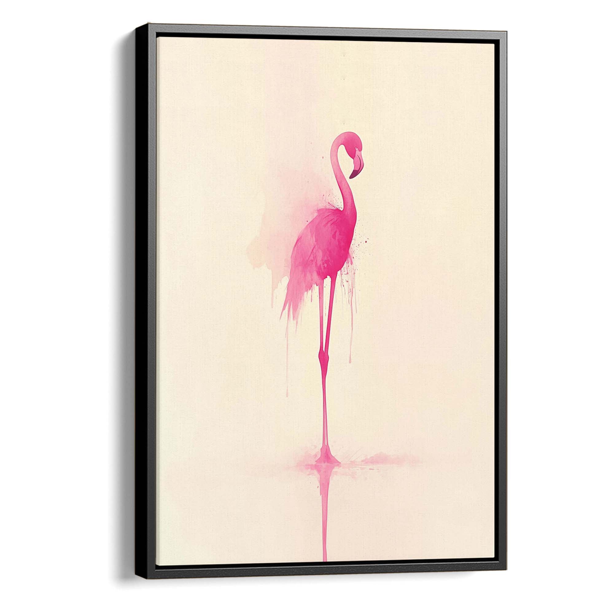 Pink Flamingo Splash Canvas Print