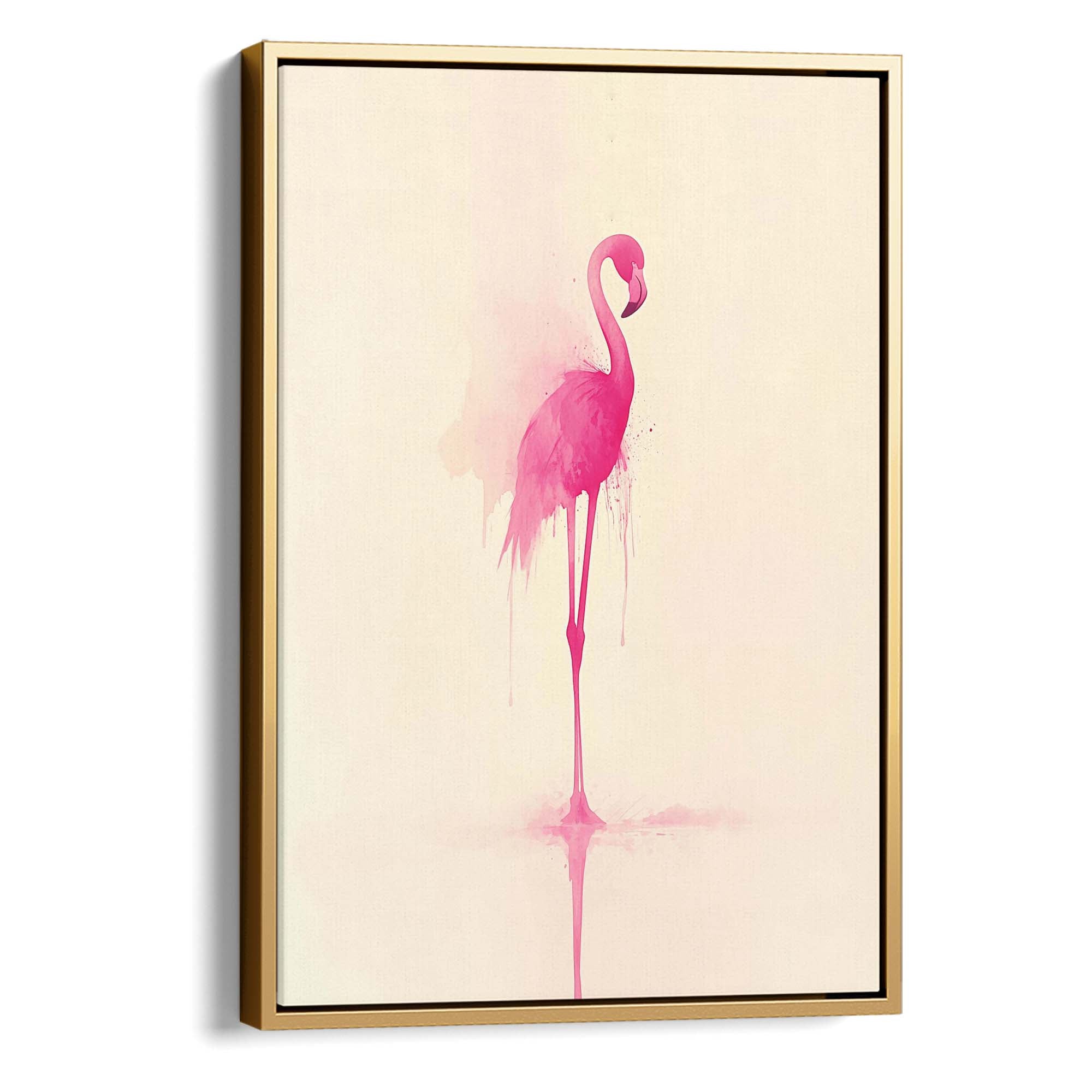 Pink Flamingo Splash Canvas Print