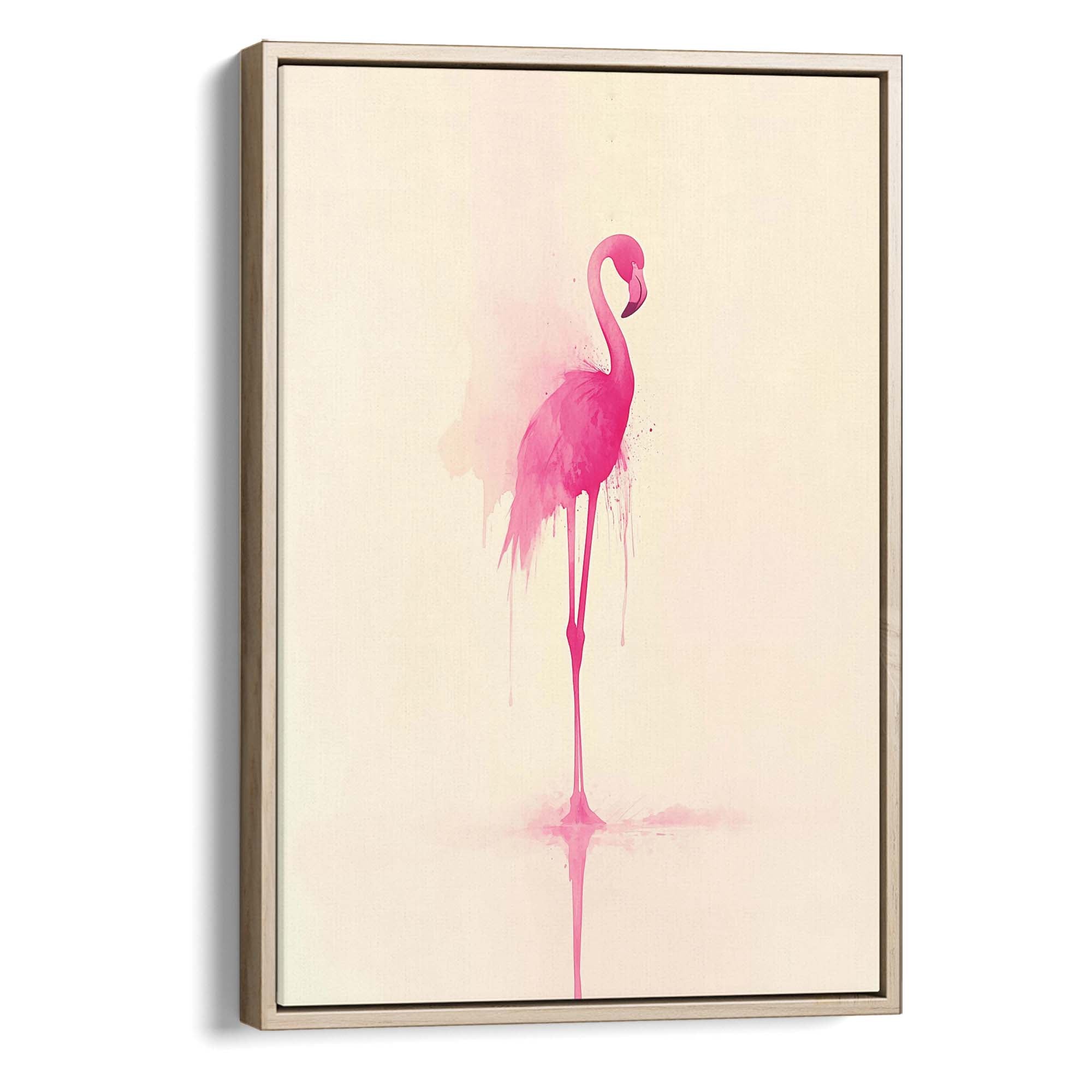 Pink Flamingo Splash Canvas Print