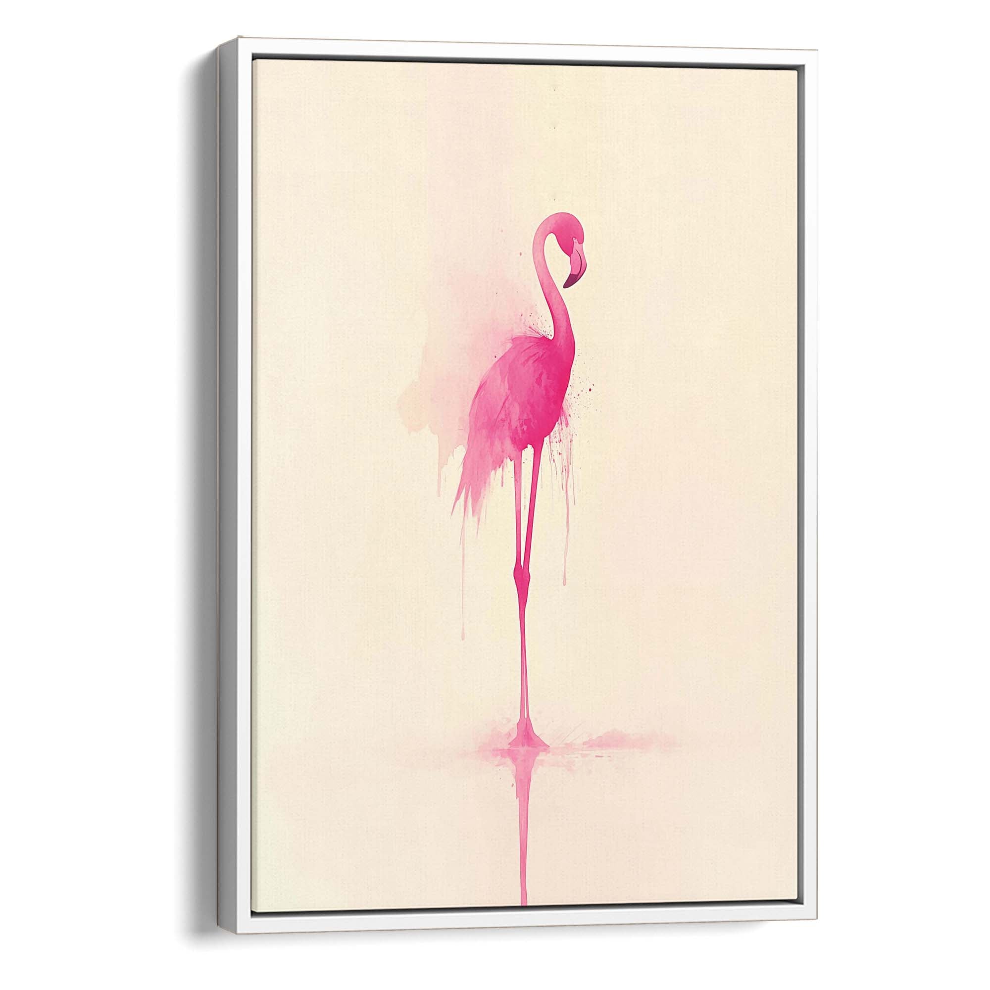 Pink Flamingo Splash Canvas Print
