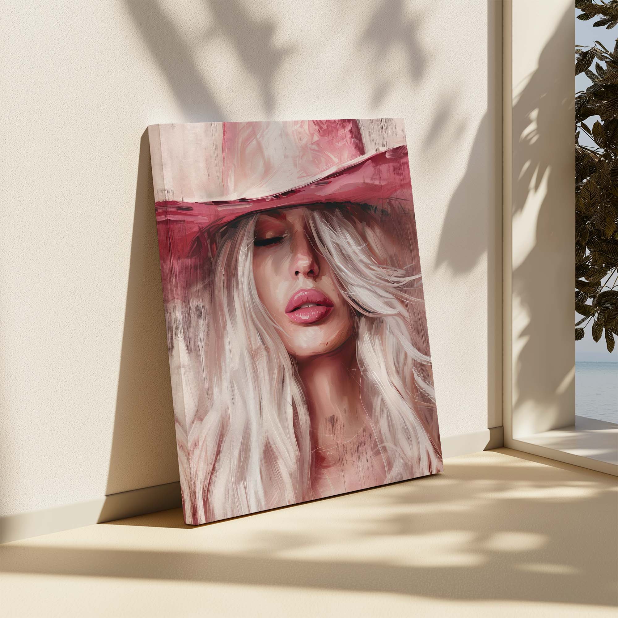 Pink Power Cowgirl Canvas Print