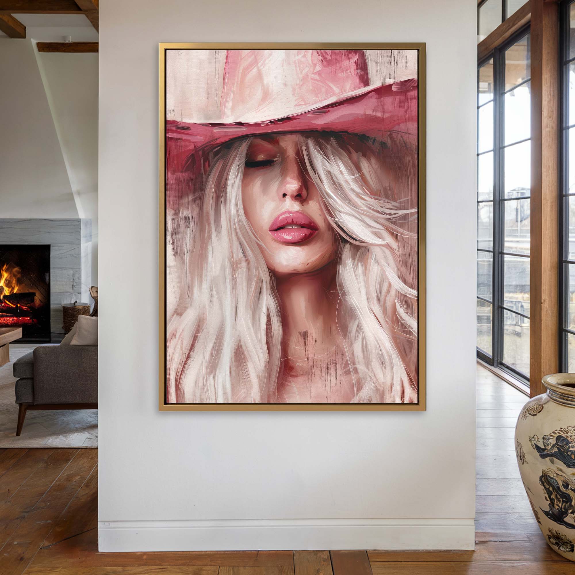Pink Power Cowgirl Canvas Print
