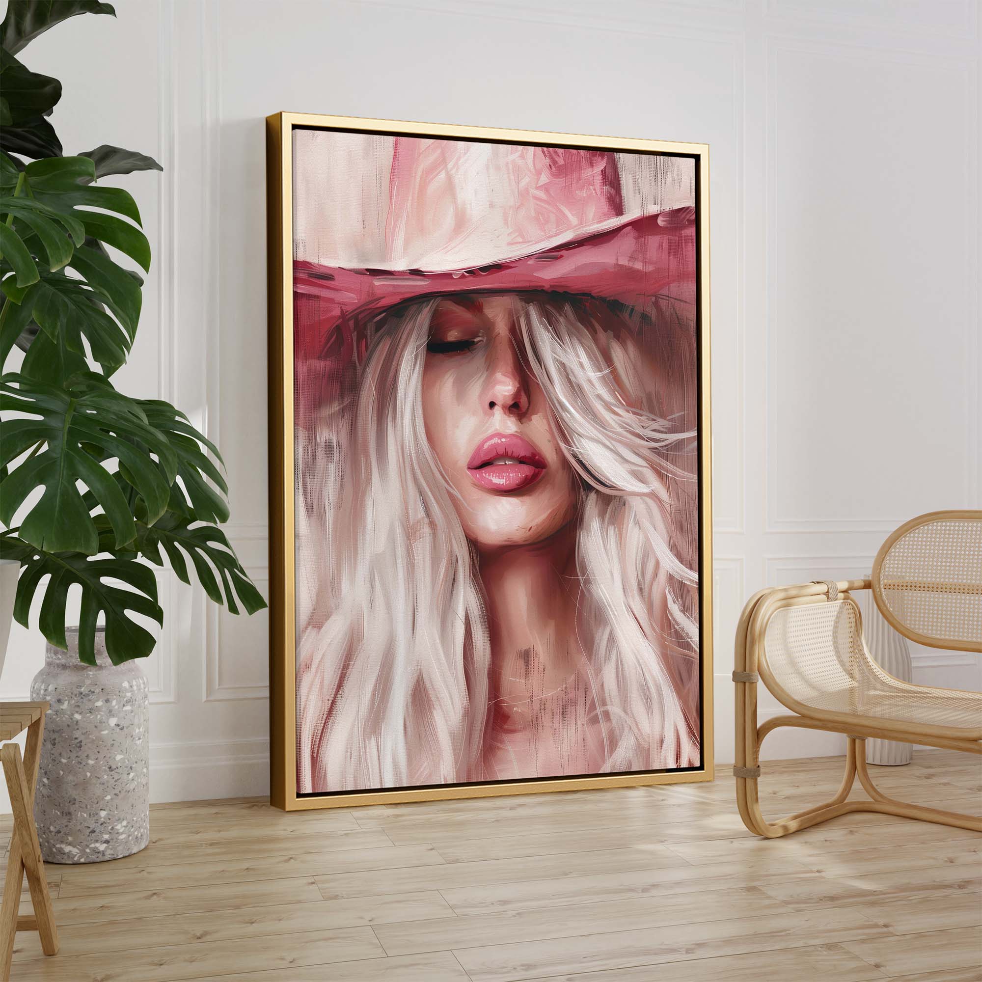 Pink Power Cowgirl Canvas Print