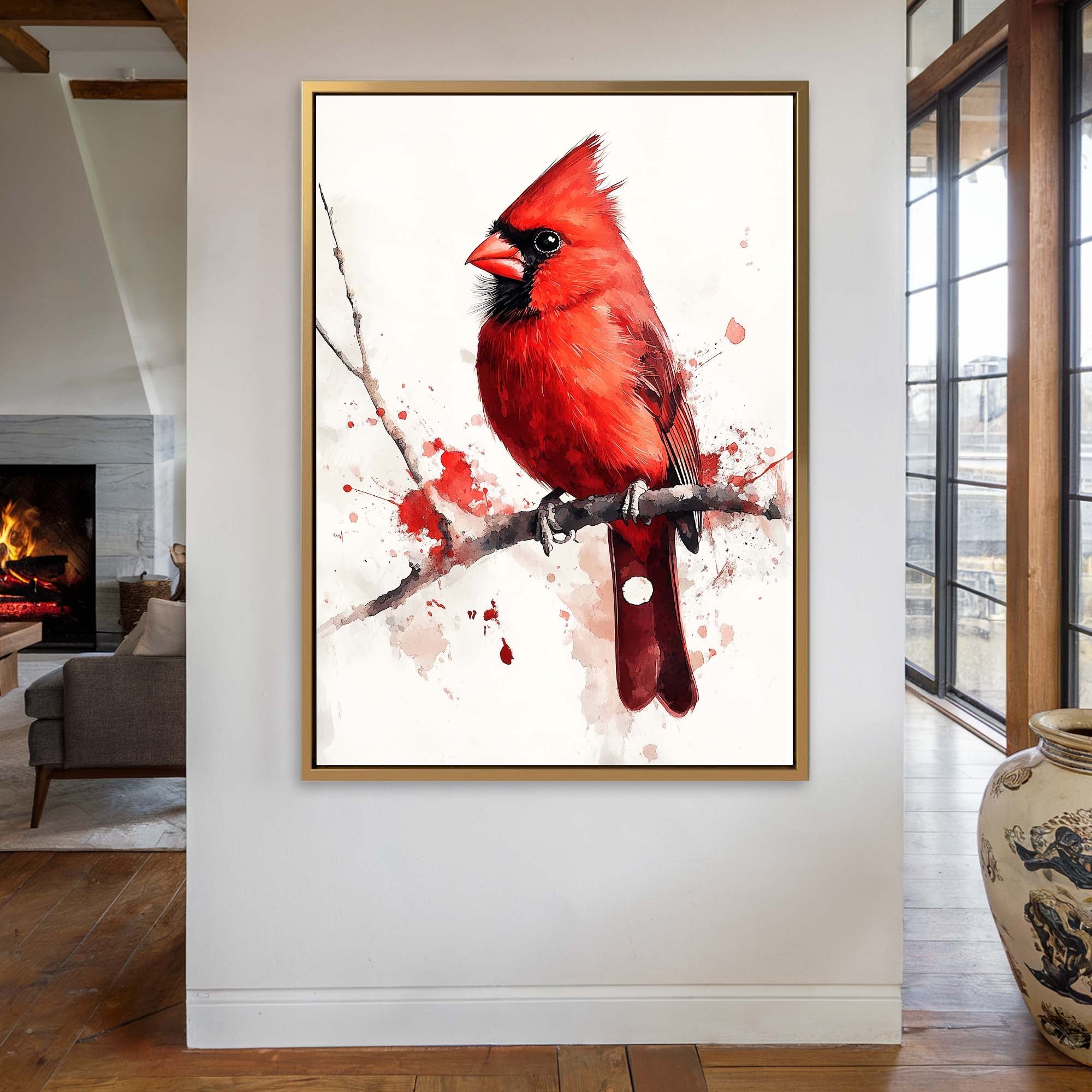 Red Branch Cardinal Canvas Print